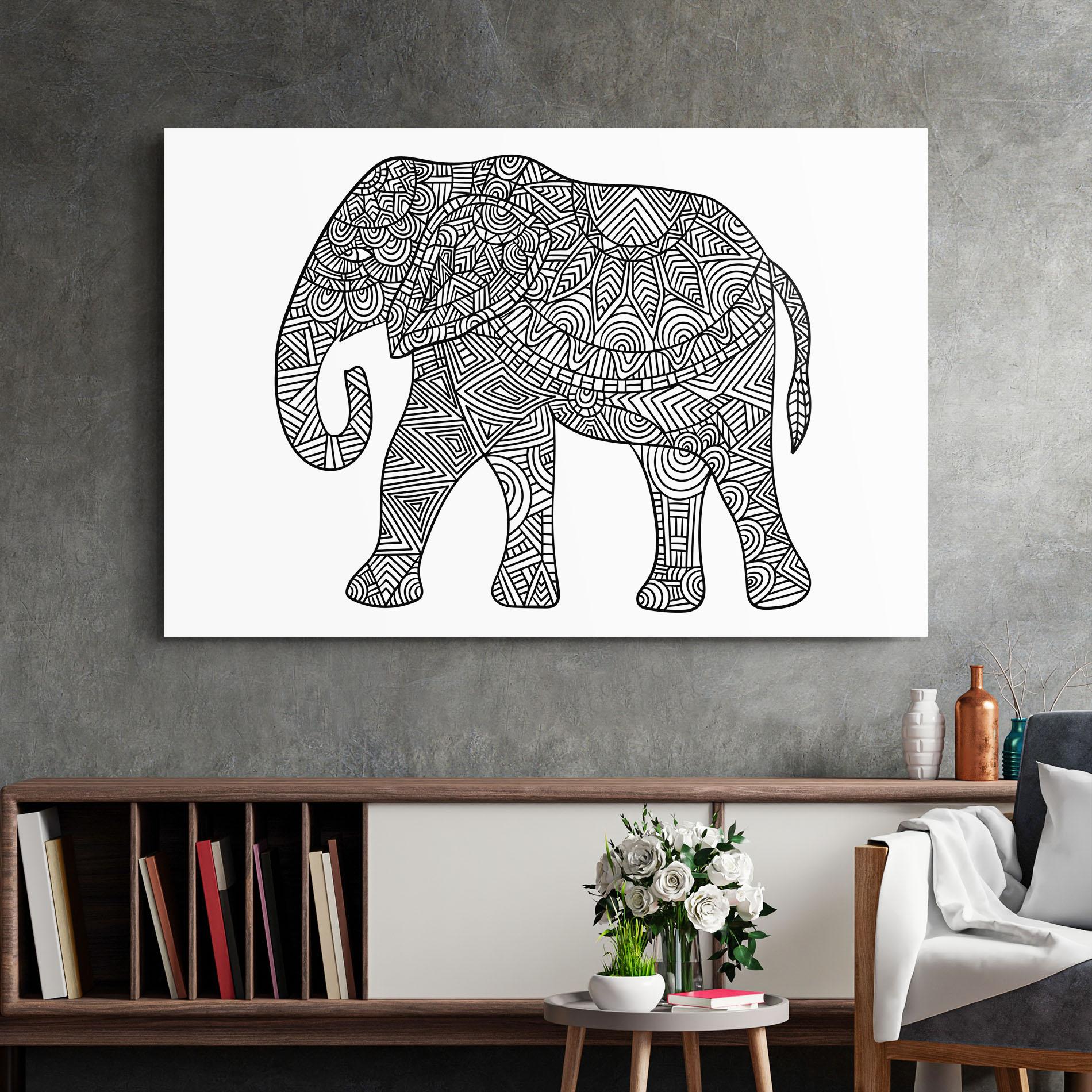 Üvegkép Elephant Mandala mockup 2