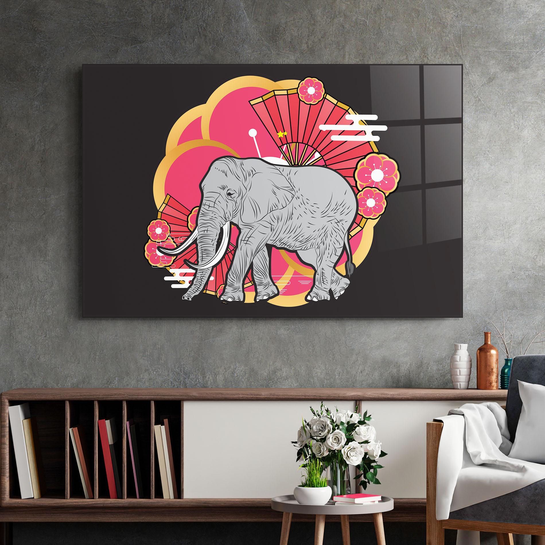 Üvegkép Elephant On Pink mockup 2