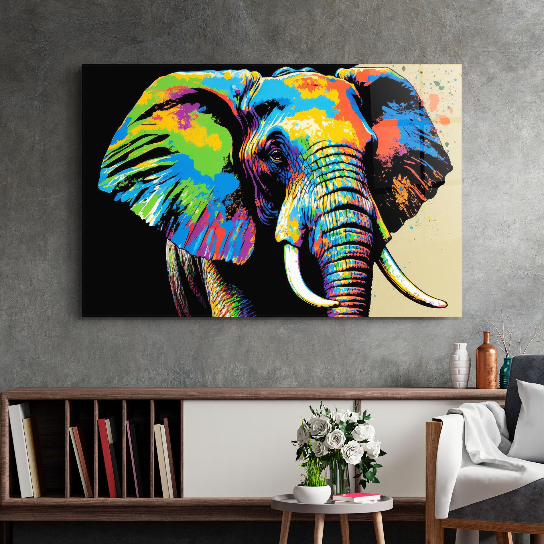Üvegkép Elephant Portrait mockup 2