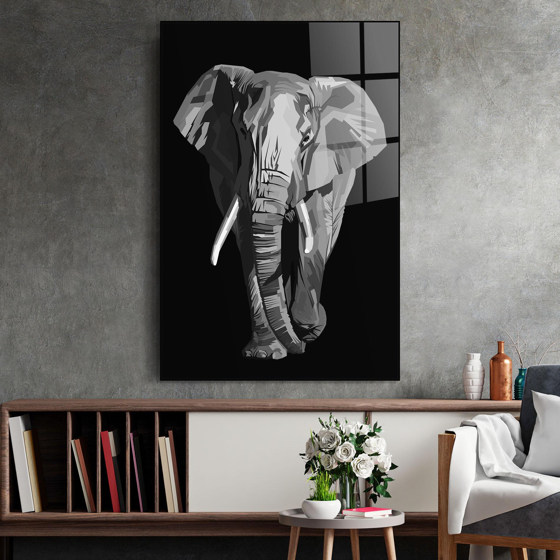 Üvegkép Beautiful Grey Elephant mockup 2