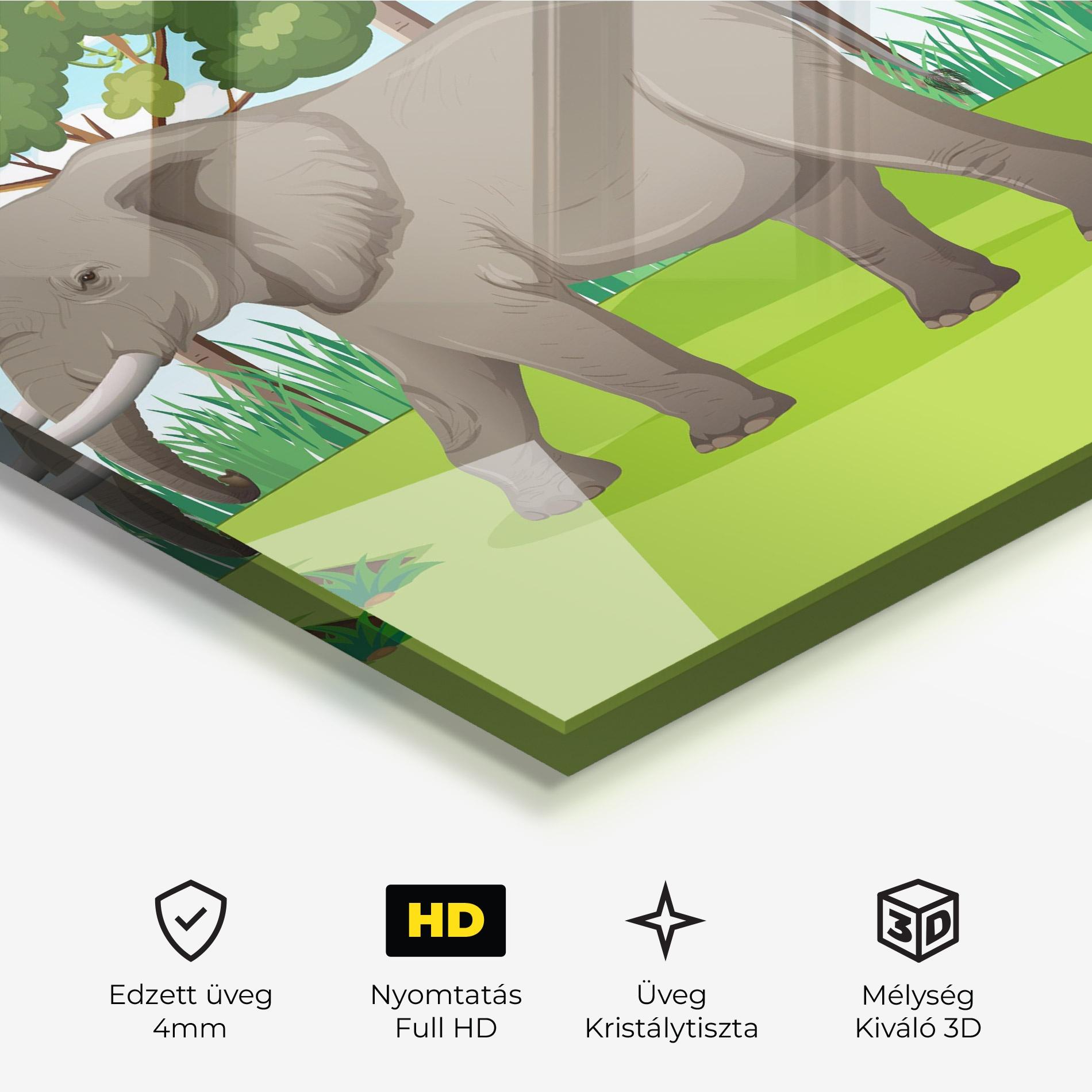 Üvegkép Animated Elephant mockup 3