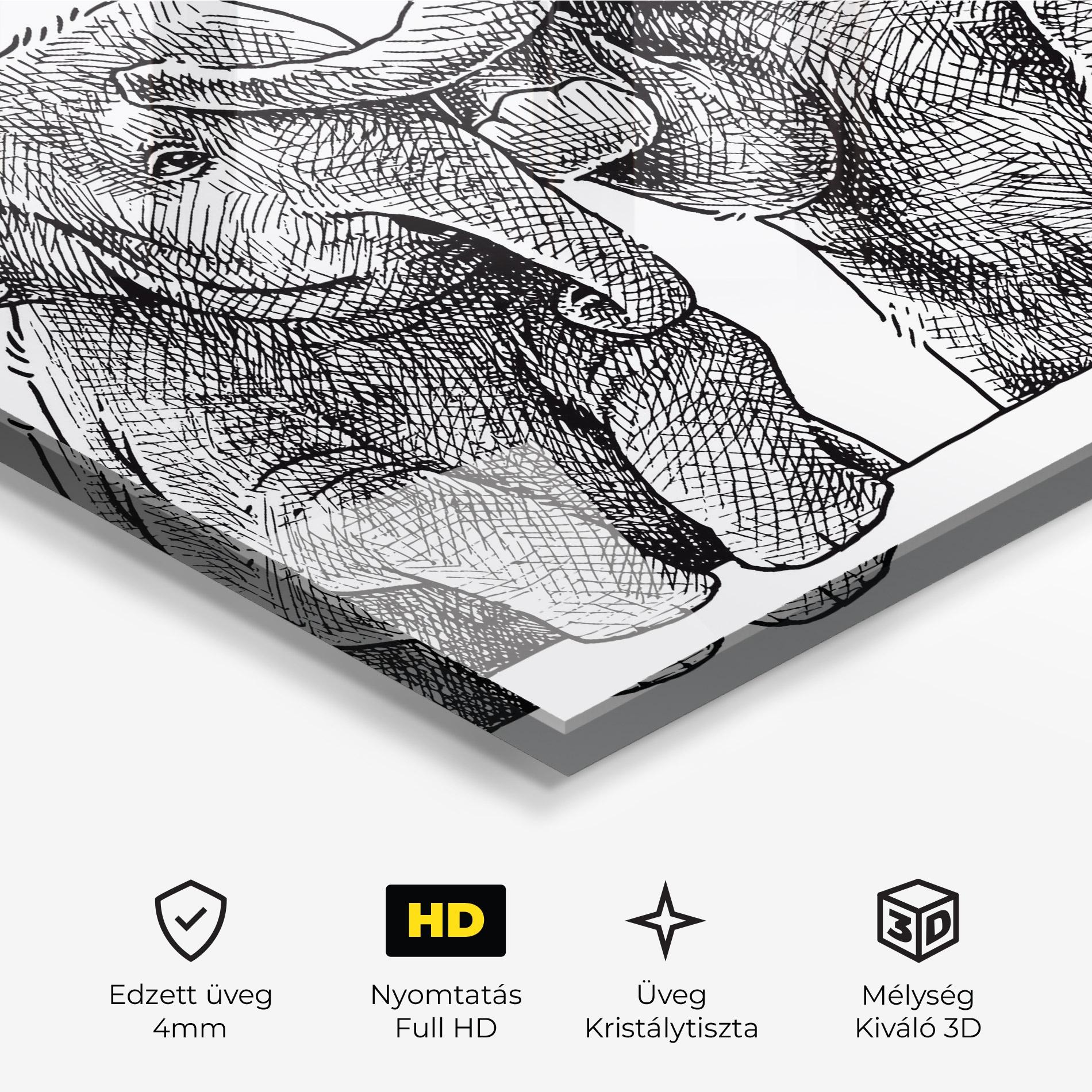 Üvegkép Baby Elephants mockup 3