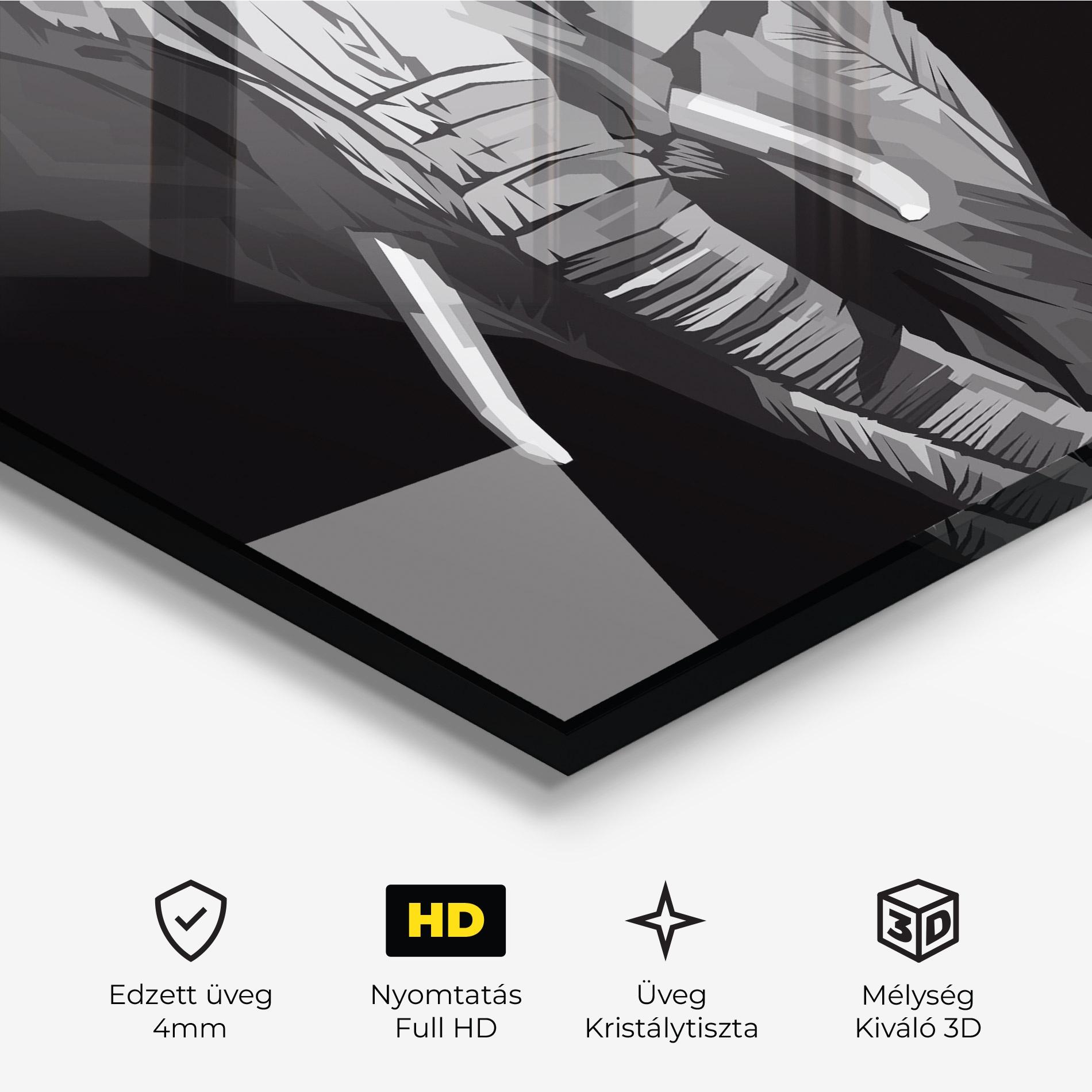 Üvegkép Beautiful Grey Elephant mockup 3