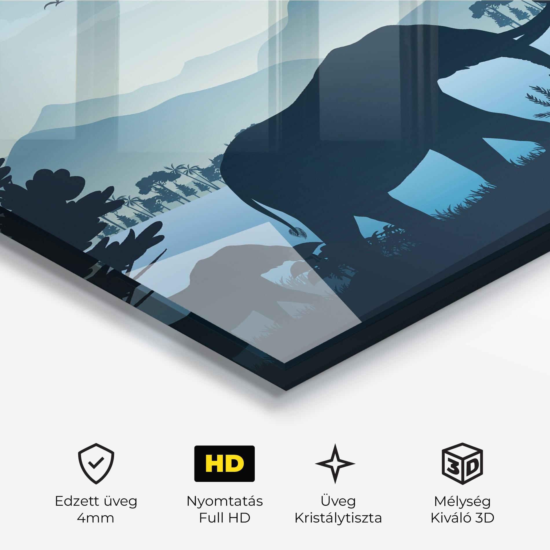 Üvegkép Blue Light Elephant mockup 3