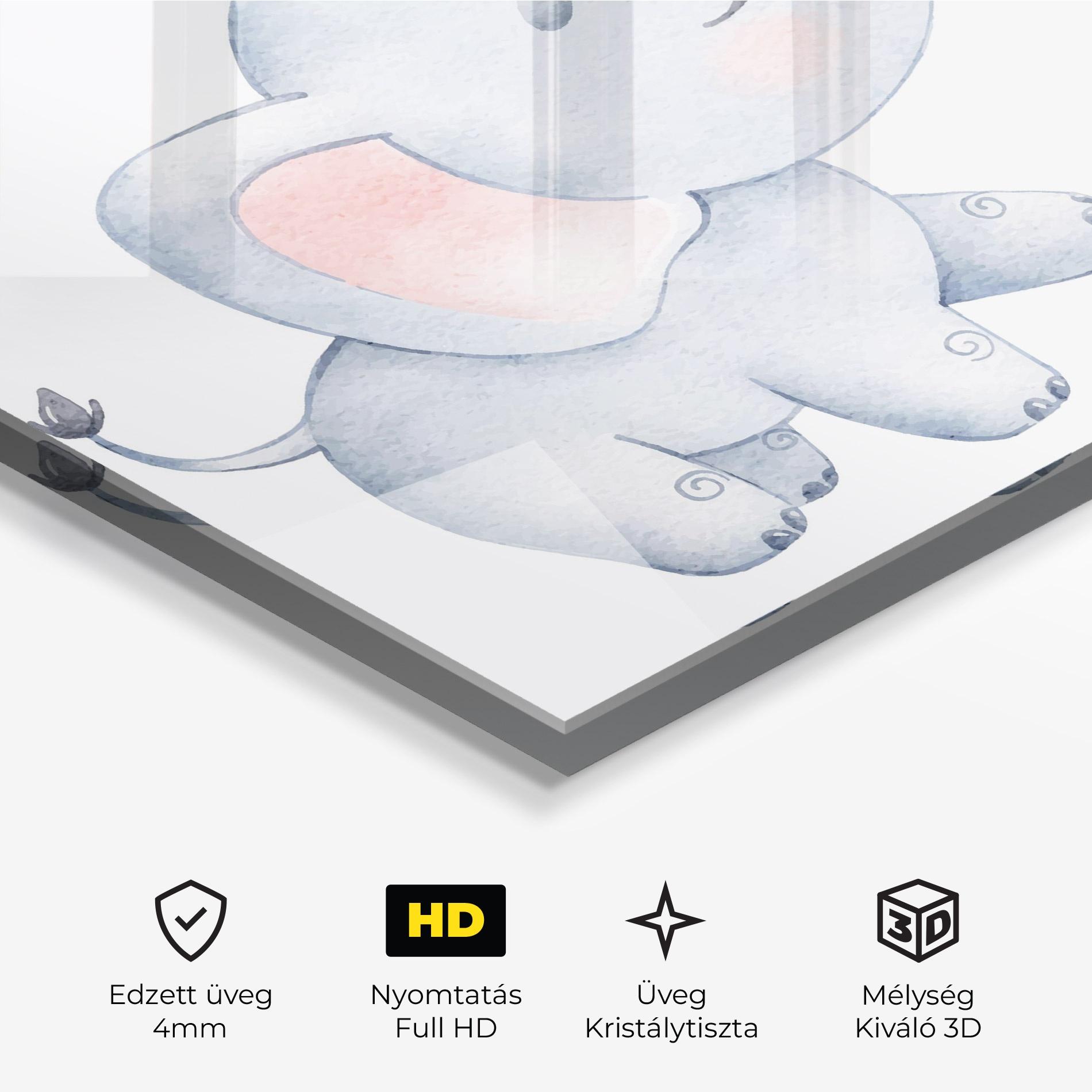 Üvegkép Elephant Butterfly mockup 3