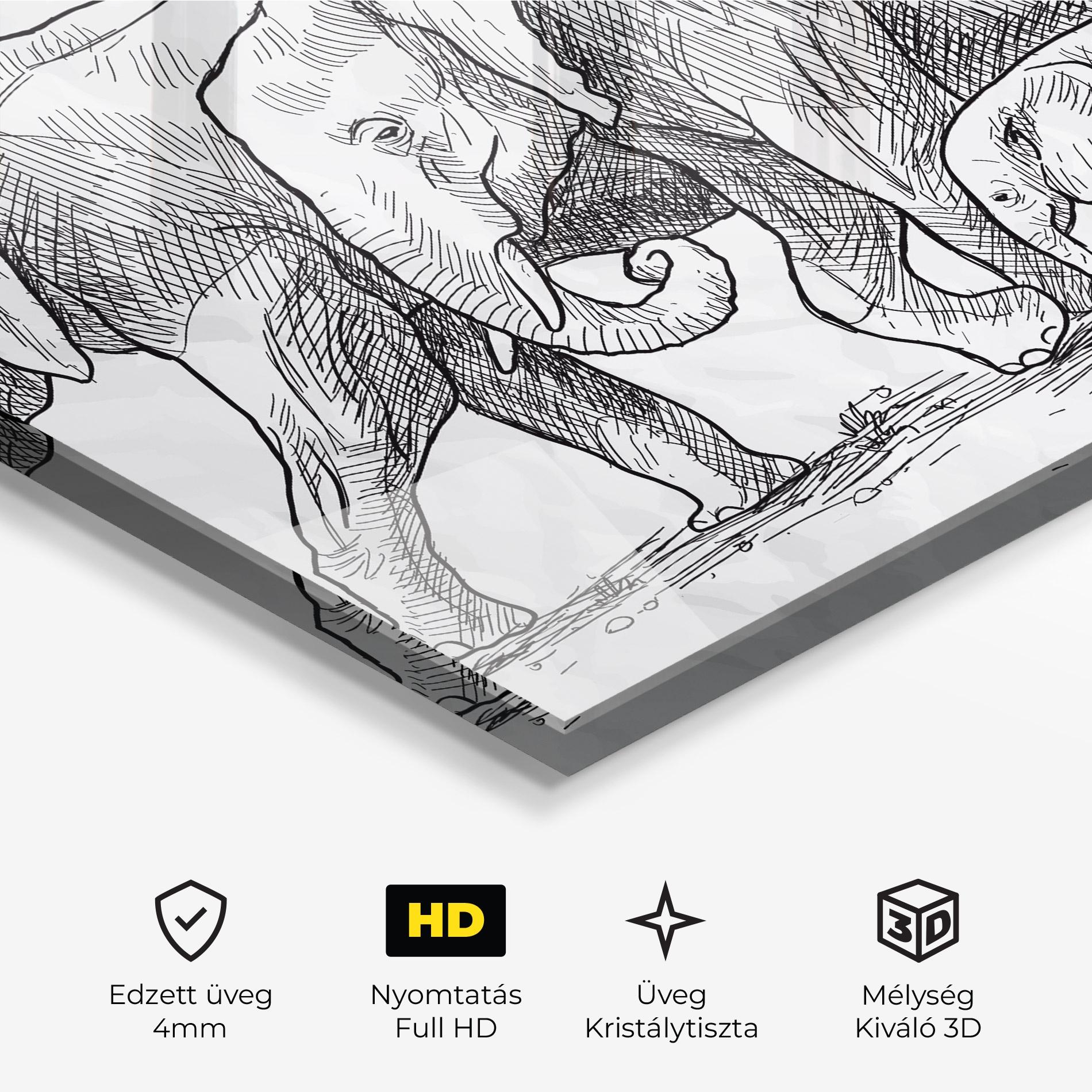 Üvegkép Elephant Family mockup 3