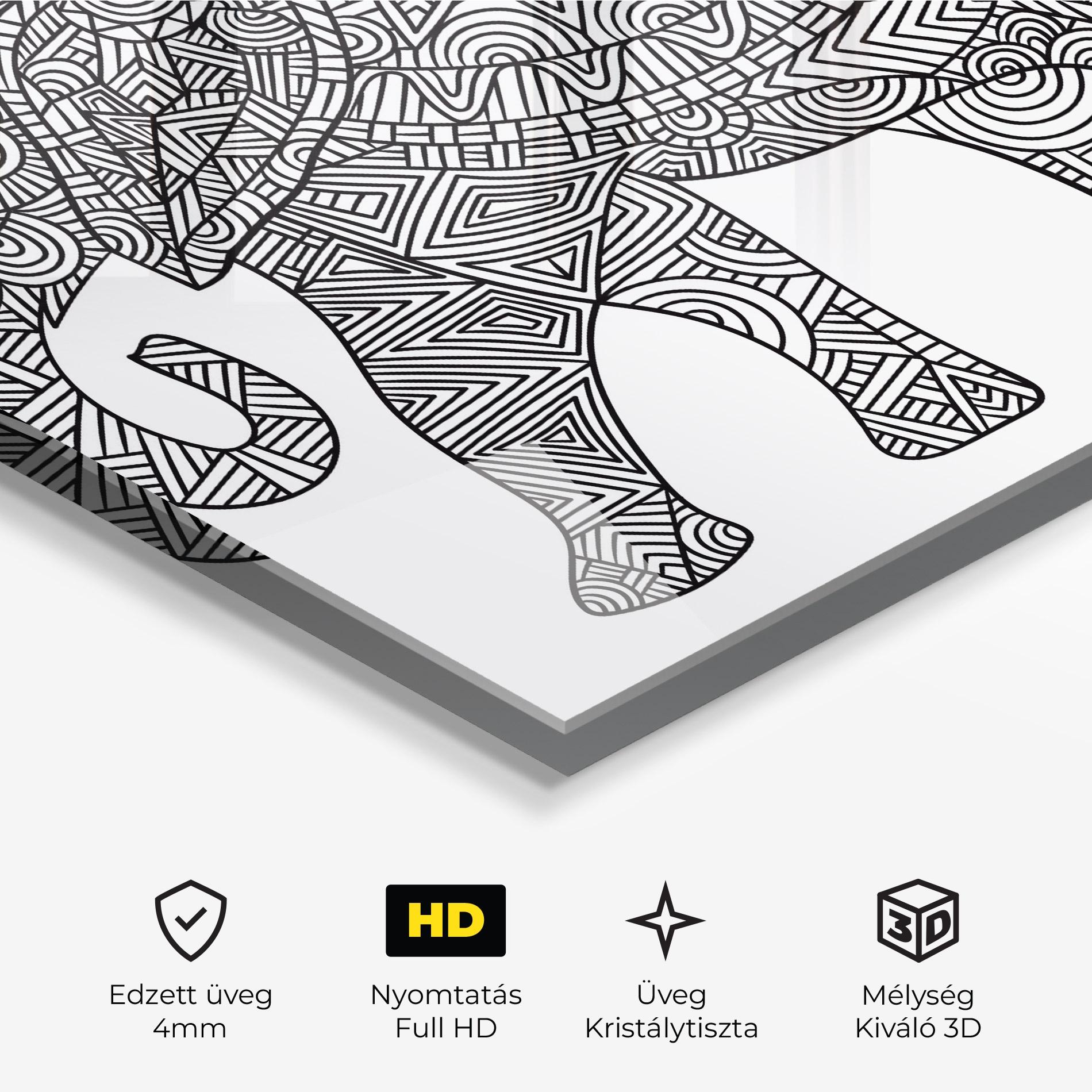 Üvegkép Elephant Mandala mockup 3