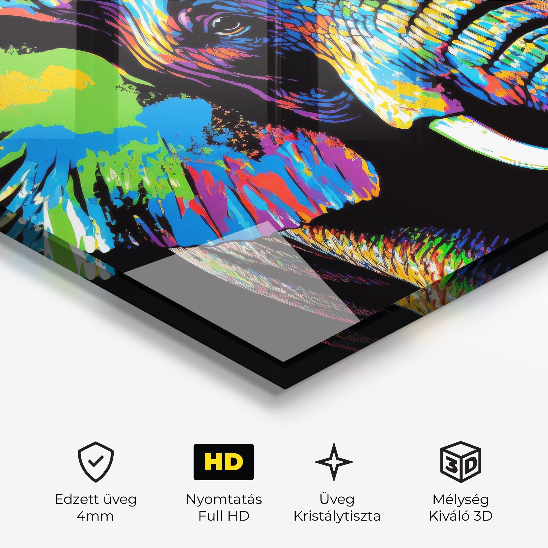 Üvegkép Elephant Portrait mockup 3