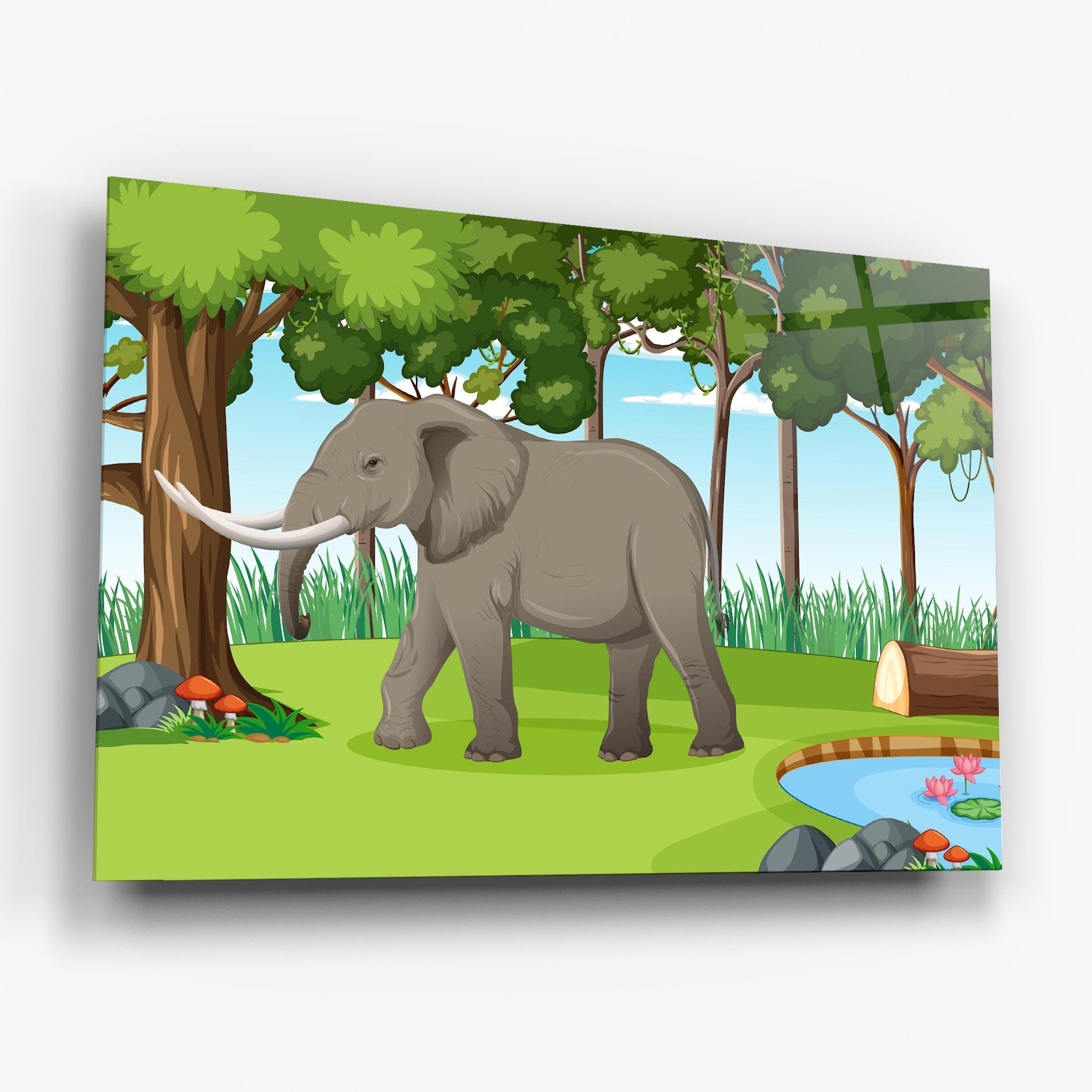 Üvegkép Animated Elephant mockup 6