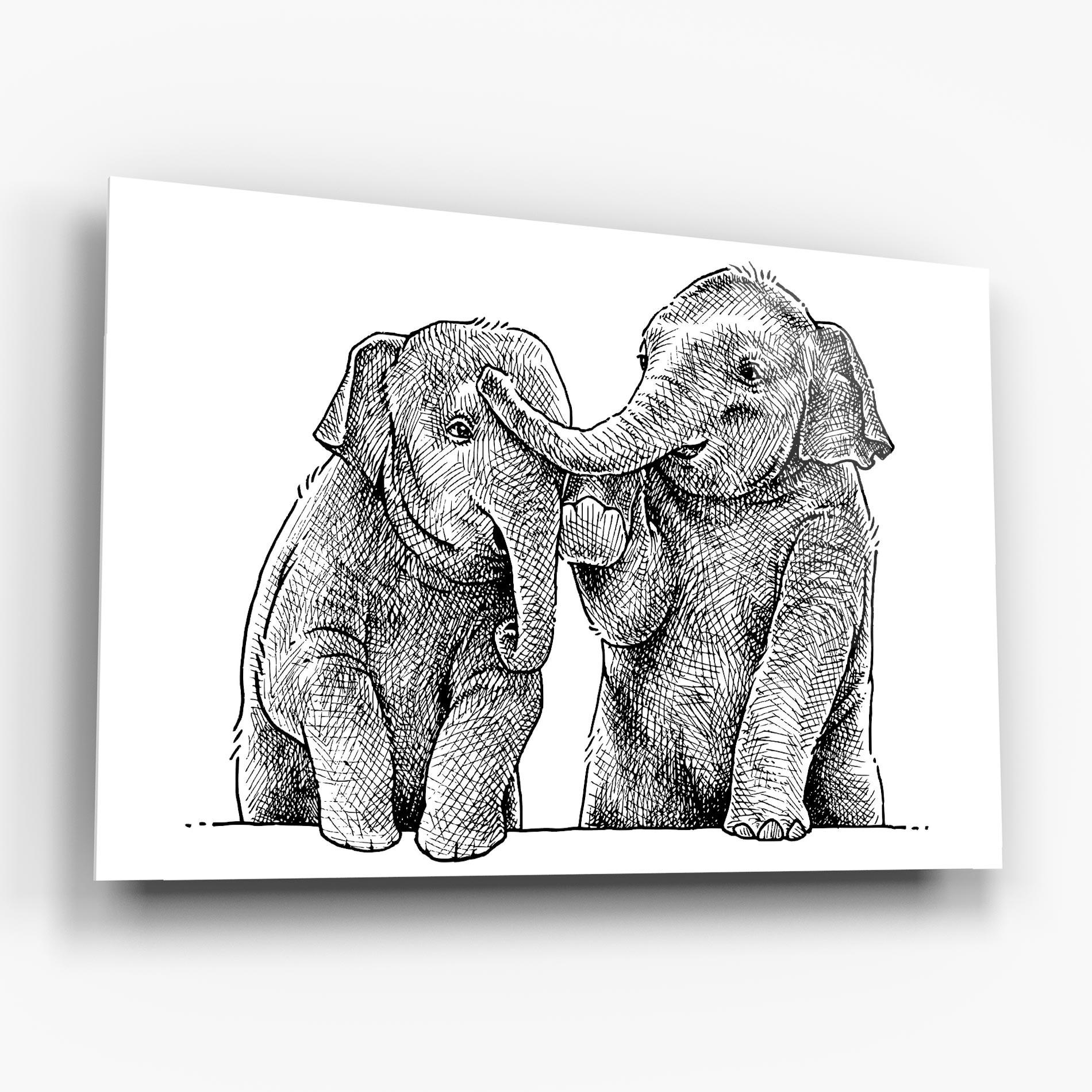 Üvegkép Baby Elephants mockup 6