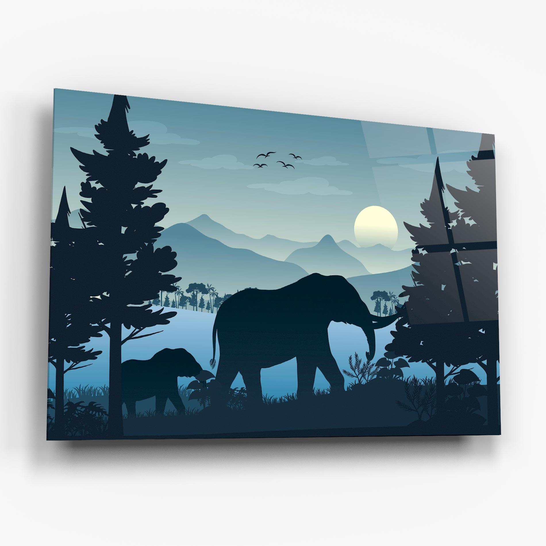 Üvegkép Blue Light Elephant mockup 6