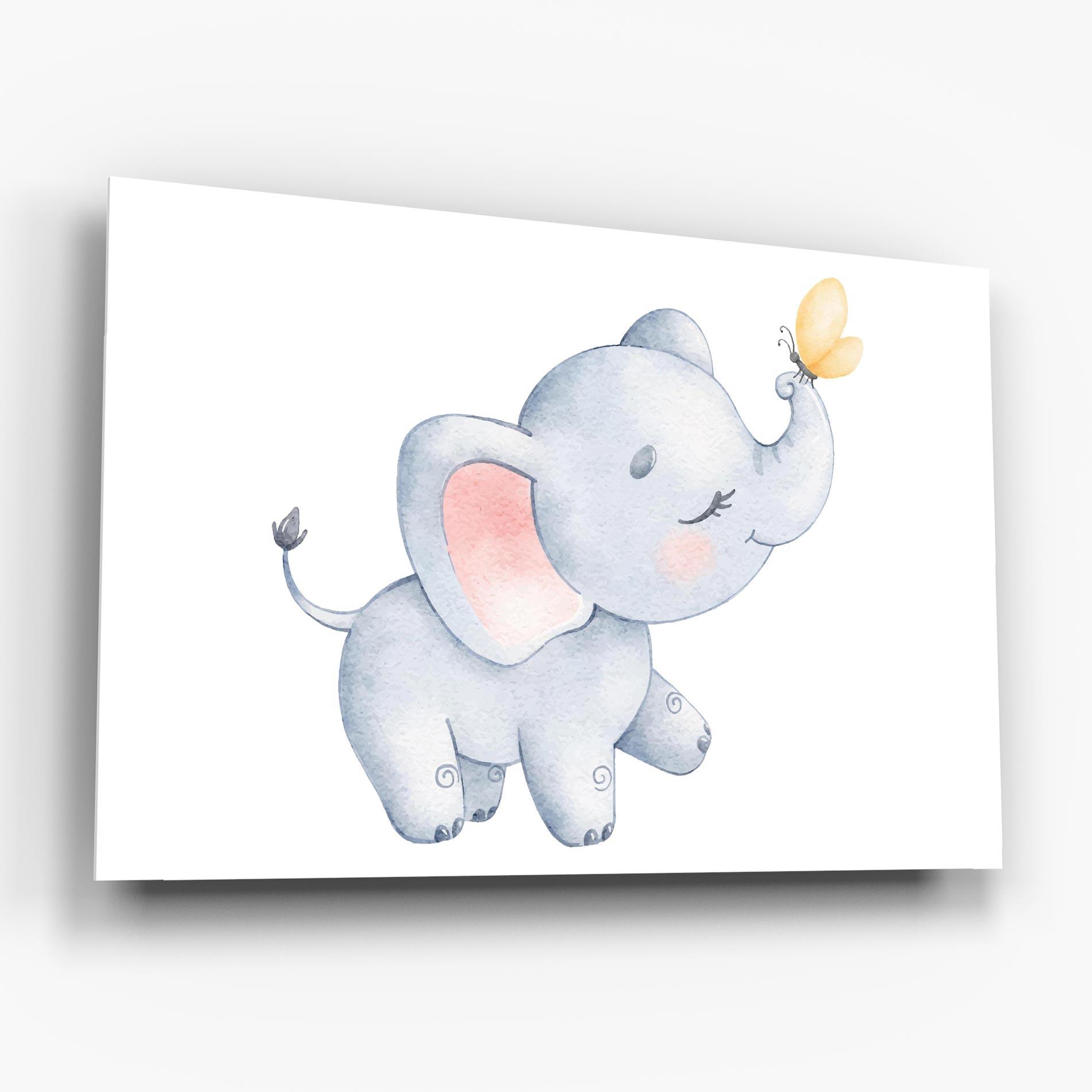 Üvegkép Elephant Butterfly mockup 6