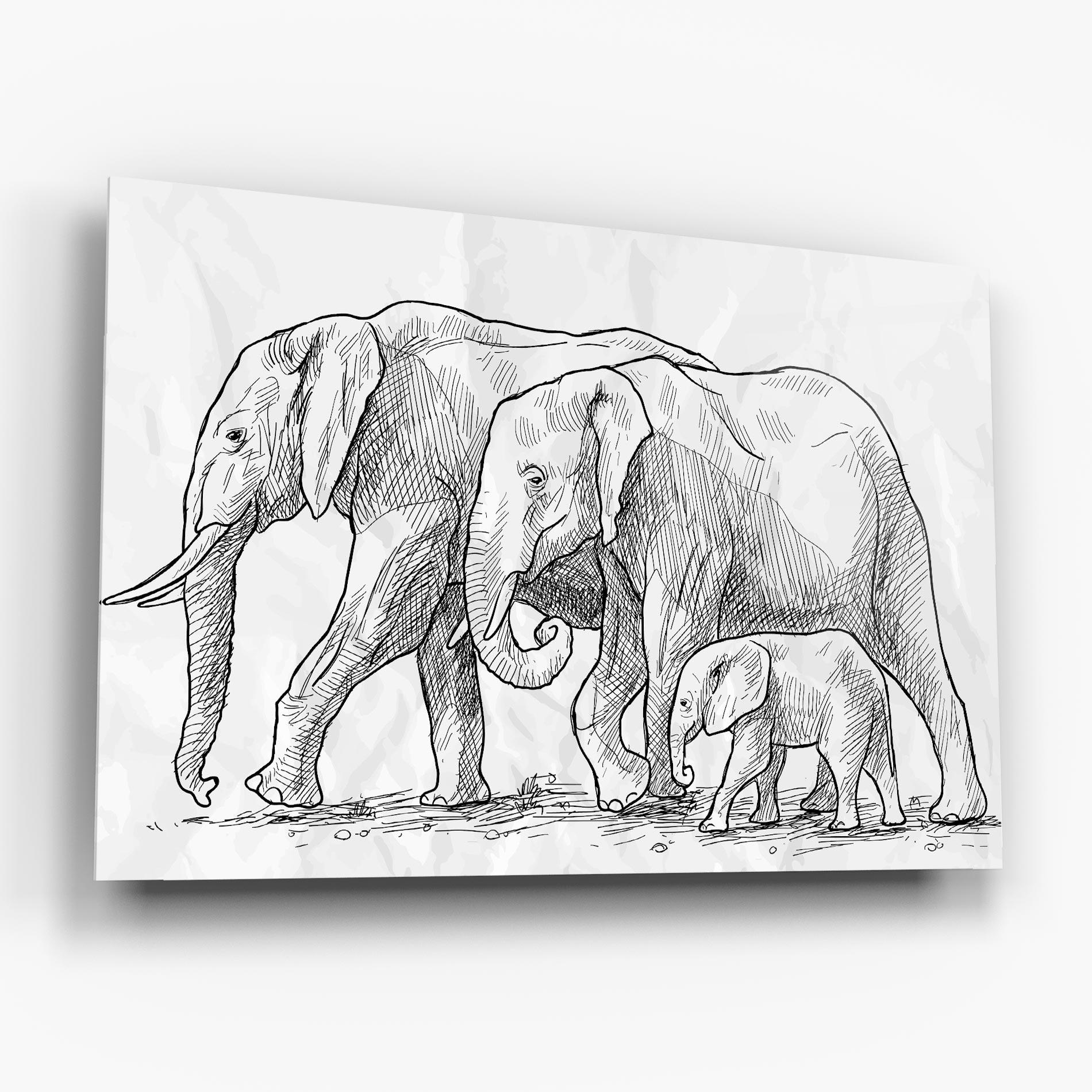 Üvegkép Elephant Family mockup 6