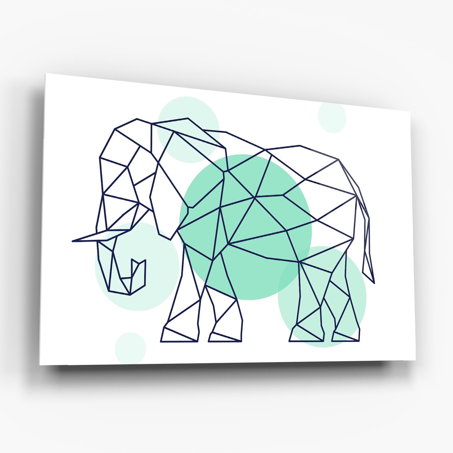 Üvegkép Elephant Geometric mockup 6