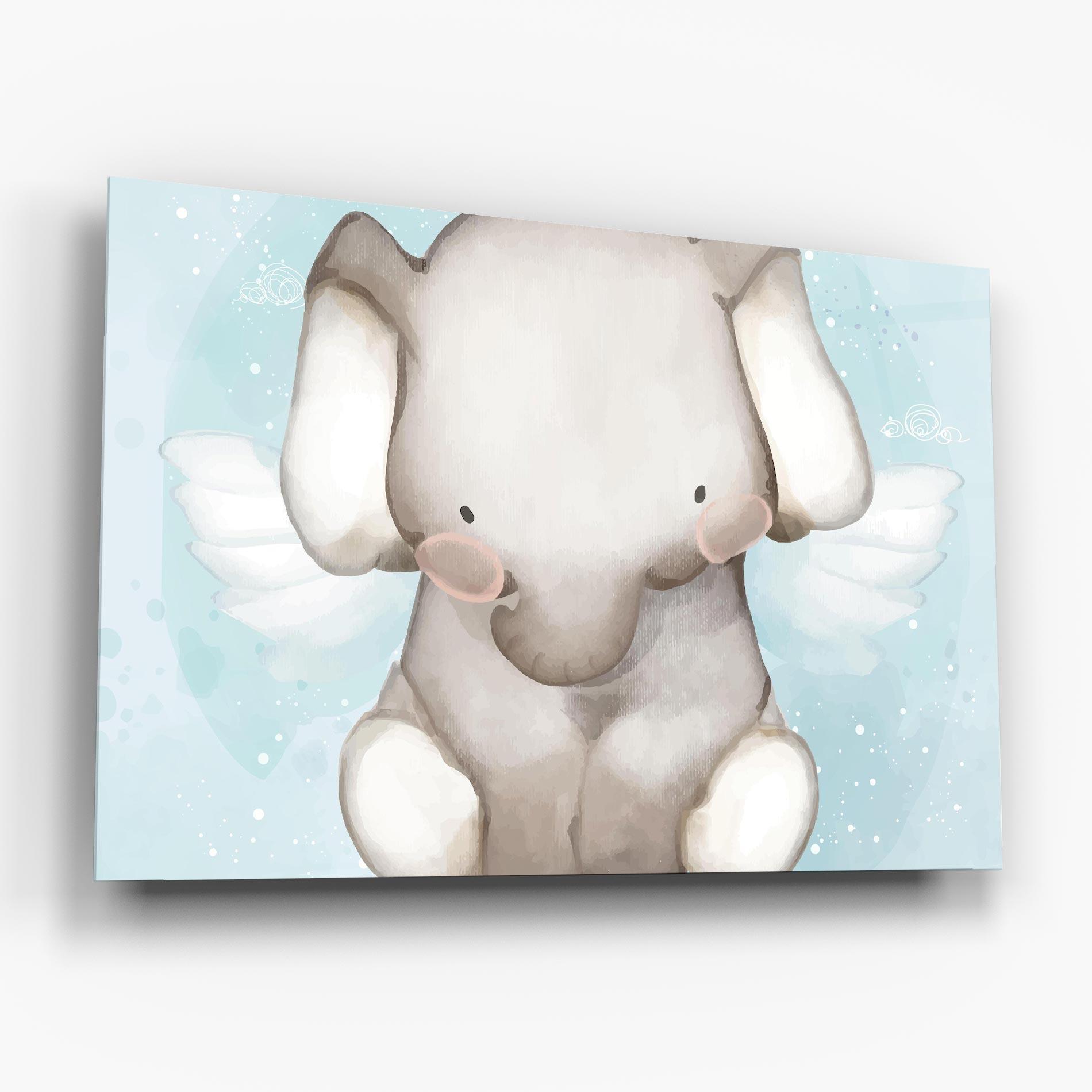 Üvegkép Elephant On Blue mockup 6