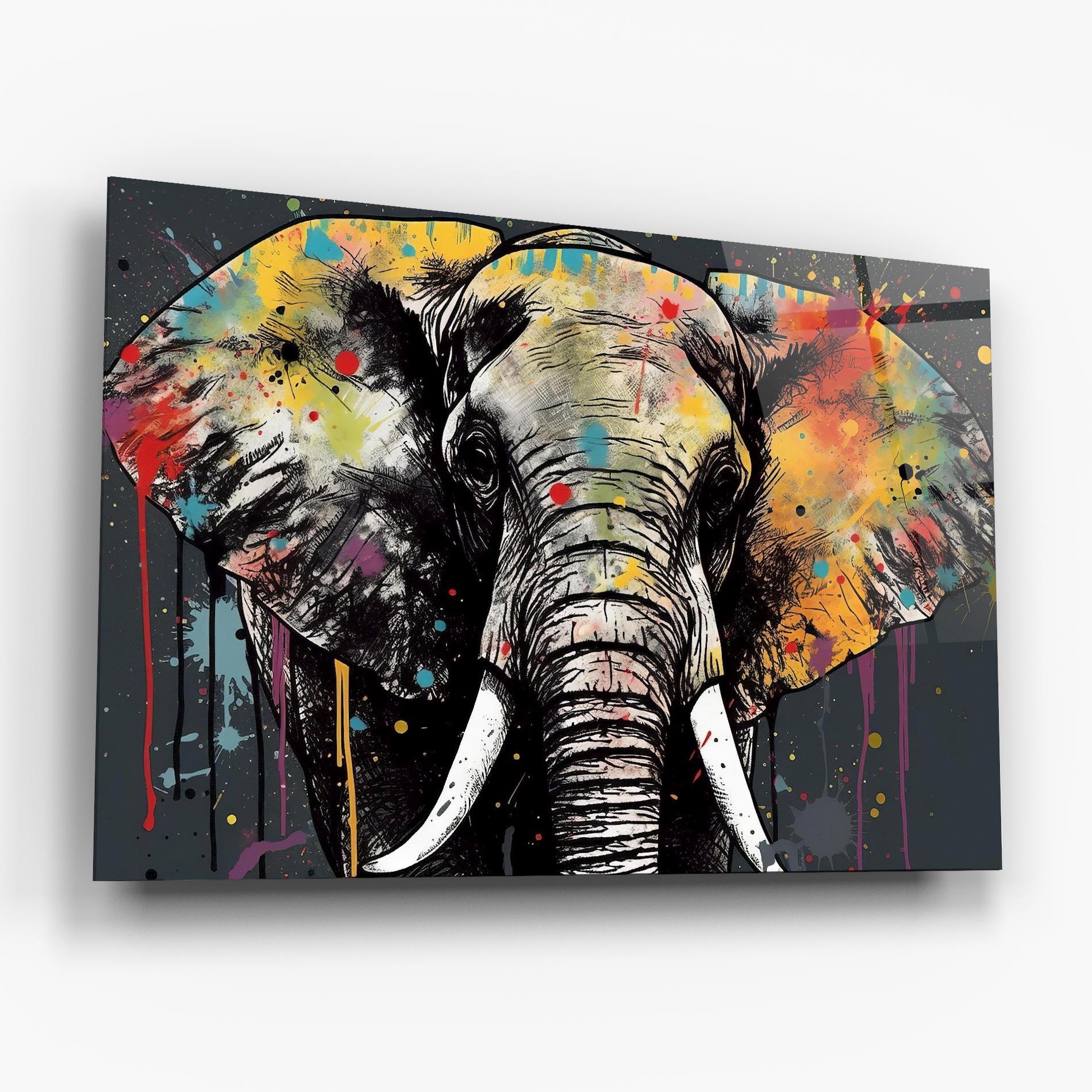 Üvegkép Elephant Portrait Art mockup 6