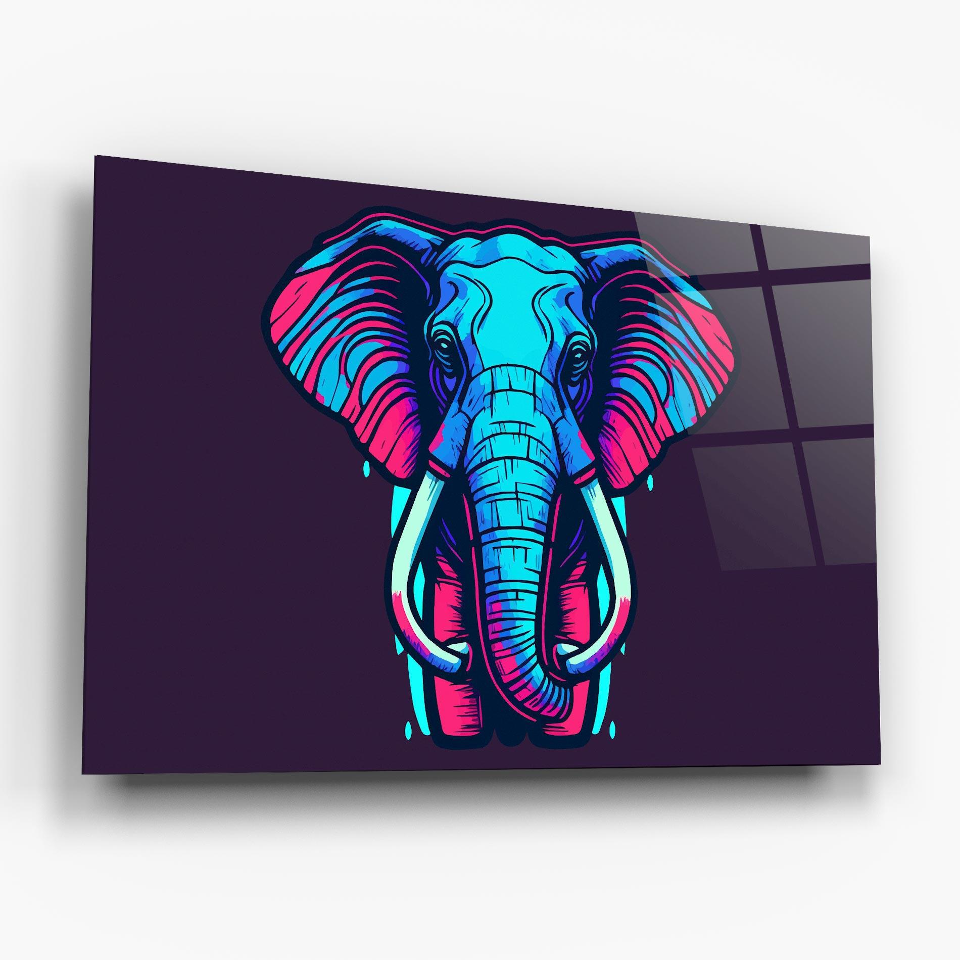 Üvegkép Pink Blue Elephant mockup 6