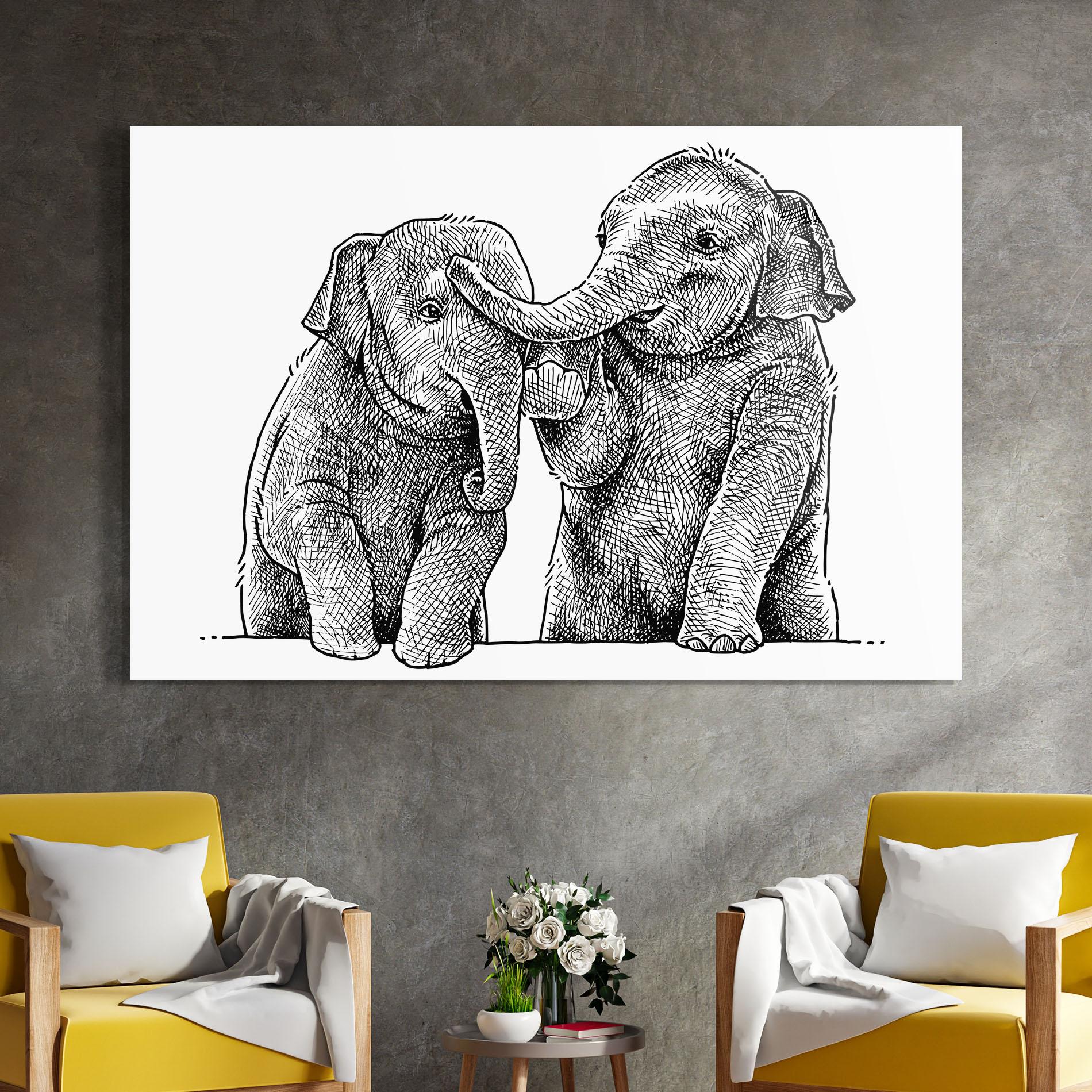 Üvegkép Baby Elephants mockup 4