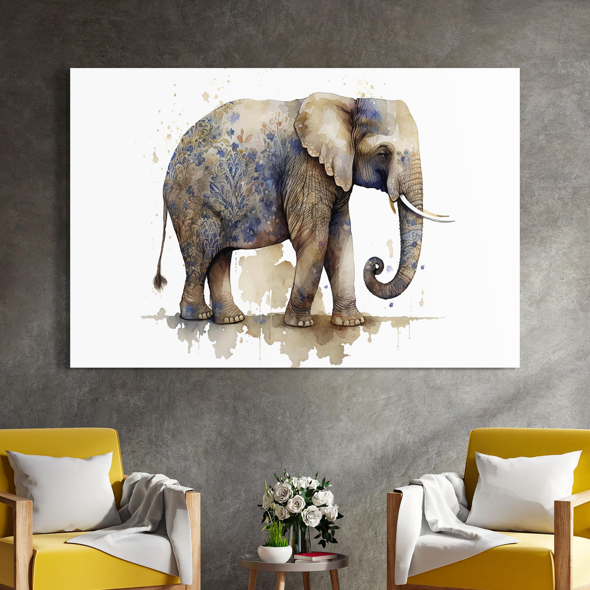 Üvegkép Blue Grey Elephant mockup 4