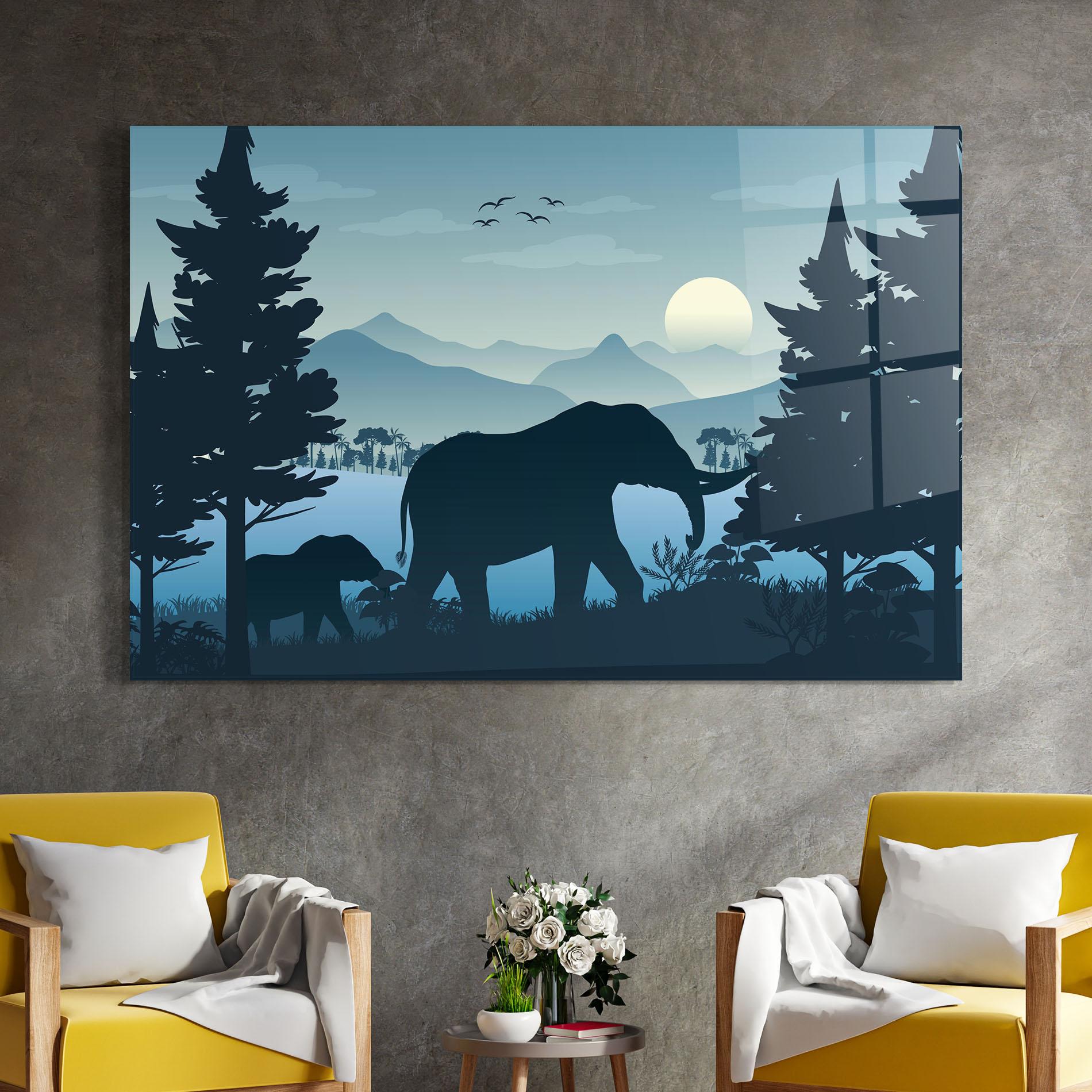 Üvegkép Blue Light Elephant mockup 4
