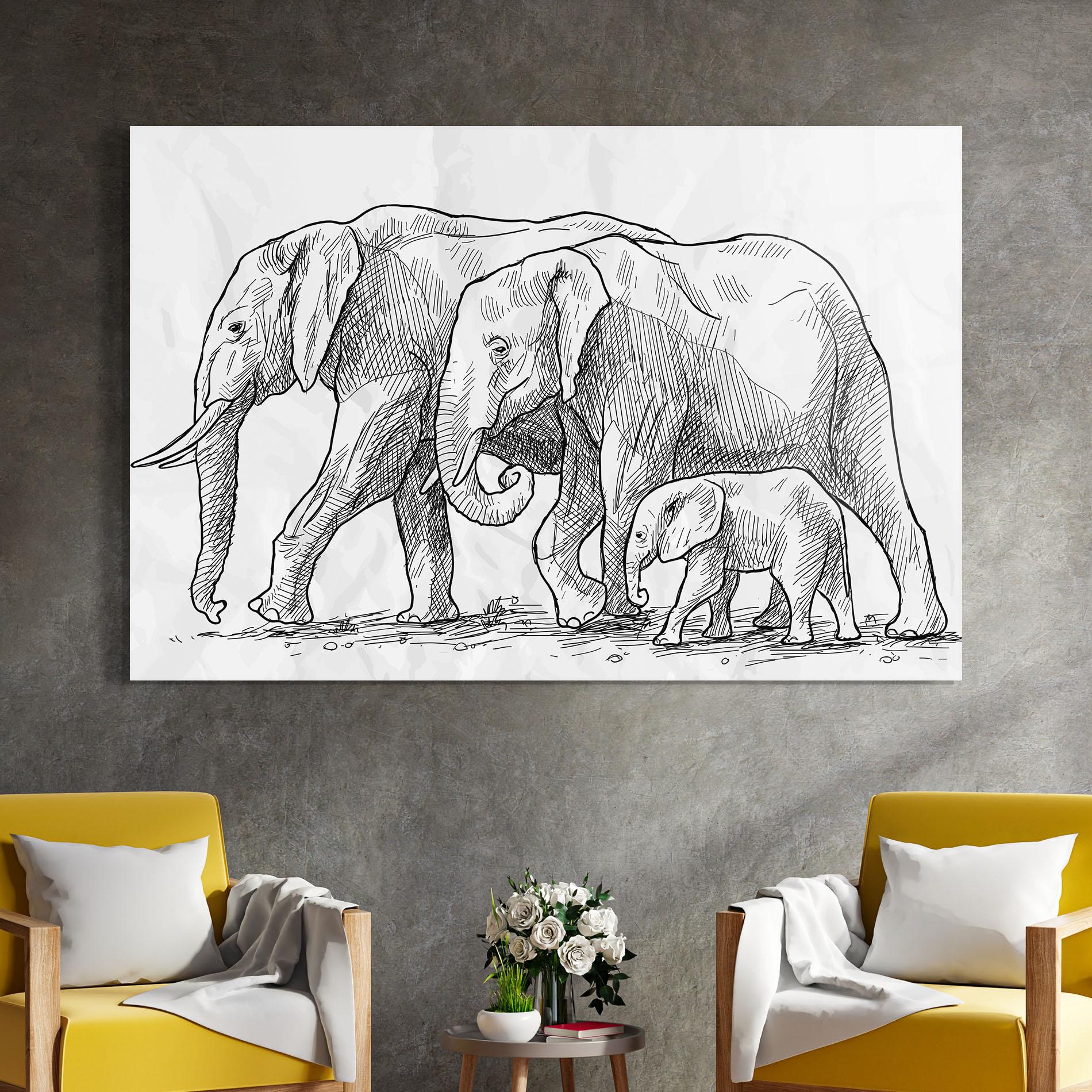 Üvegkép Elephant Family mockup 4