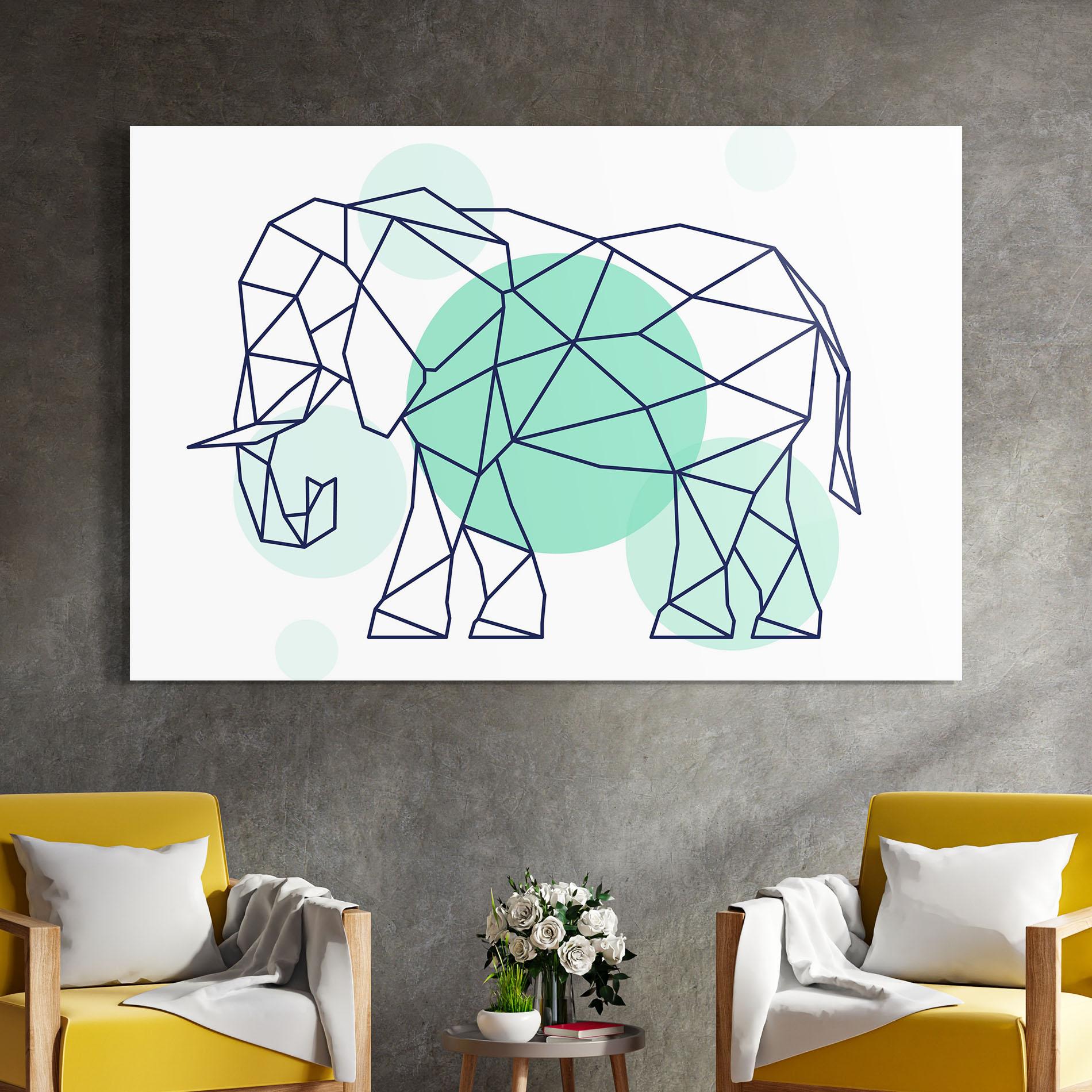 Üvegkép Elephant Geometric mockup 4