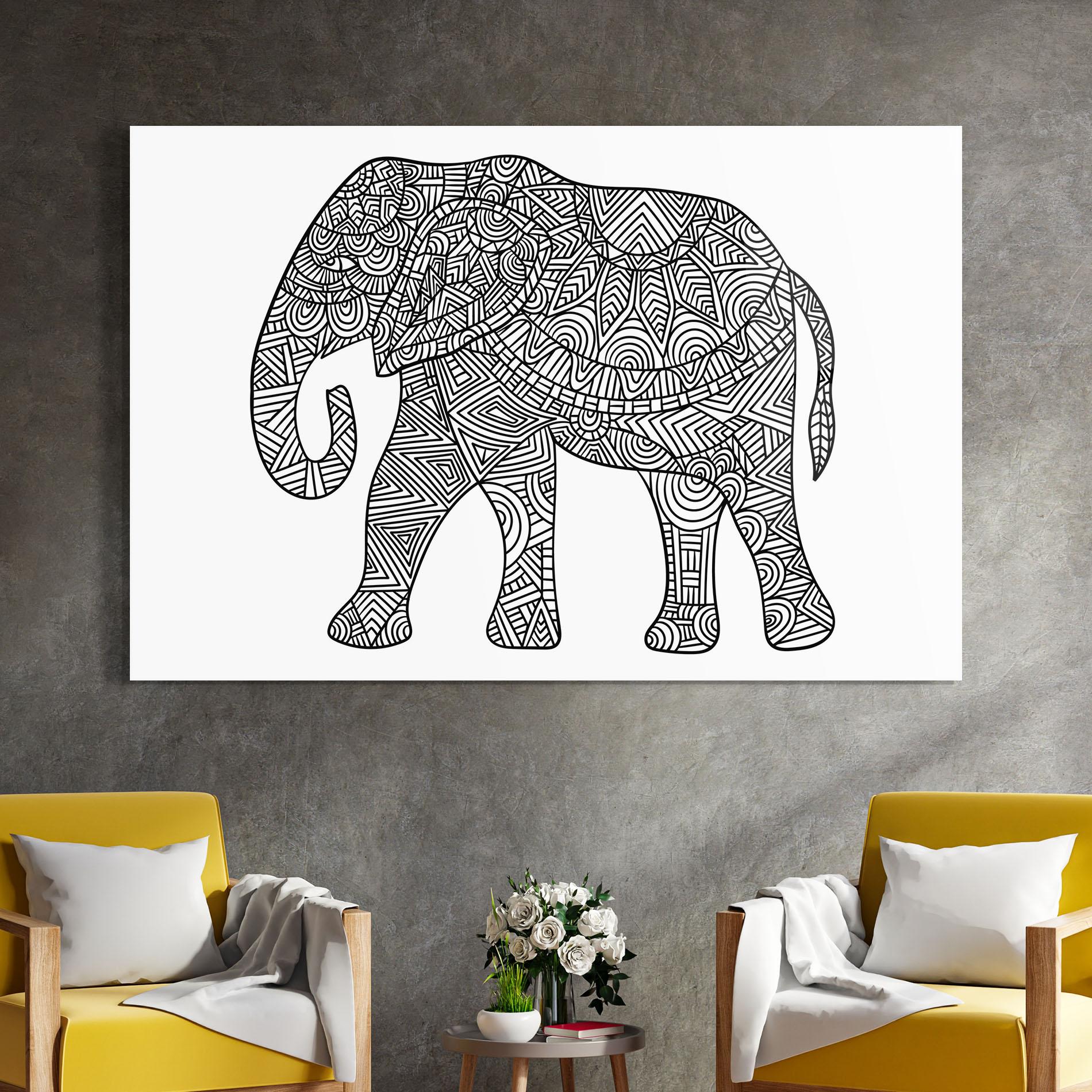 Üvegkép Elephant Mandala mockup 4
