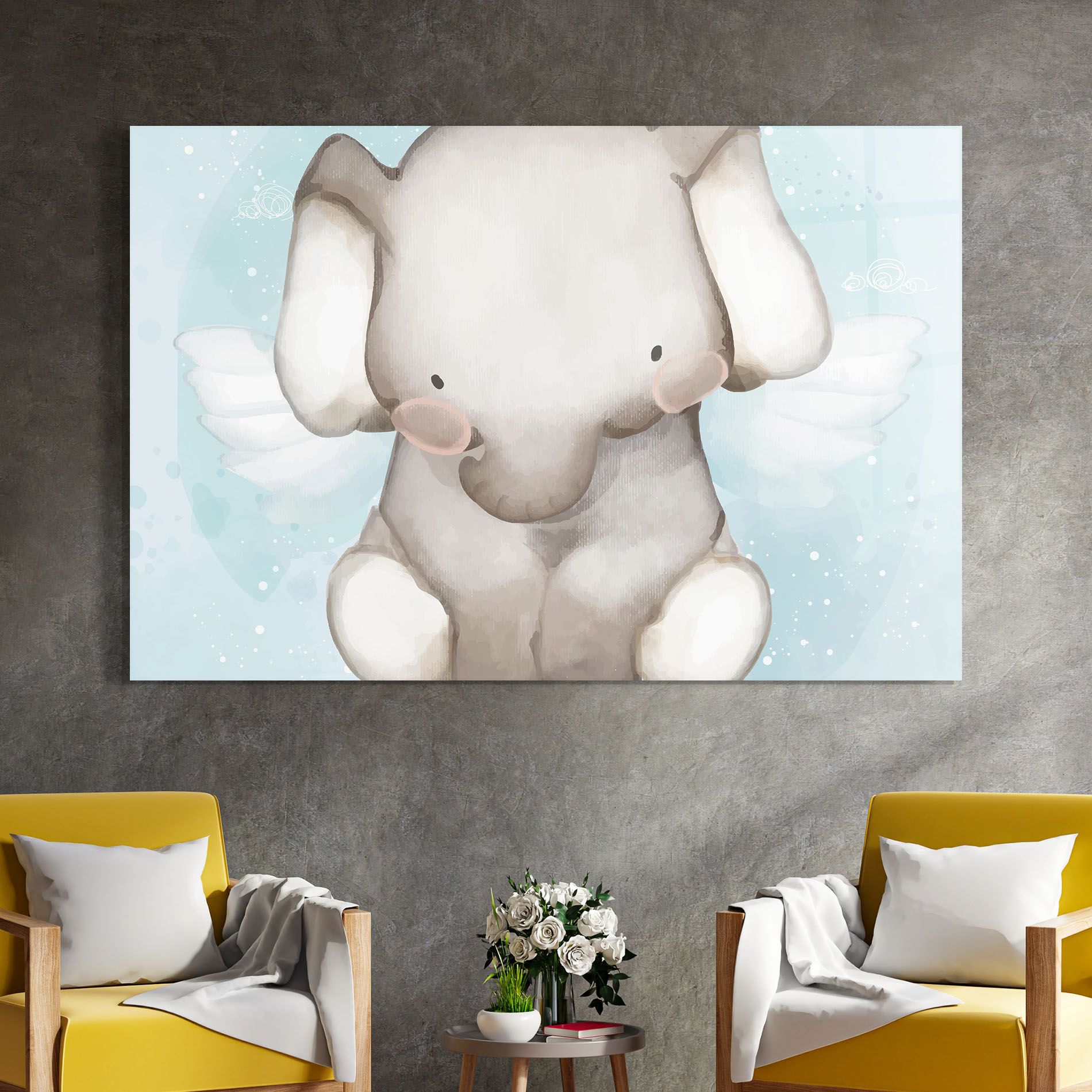 Elephant On Blue mockup 4