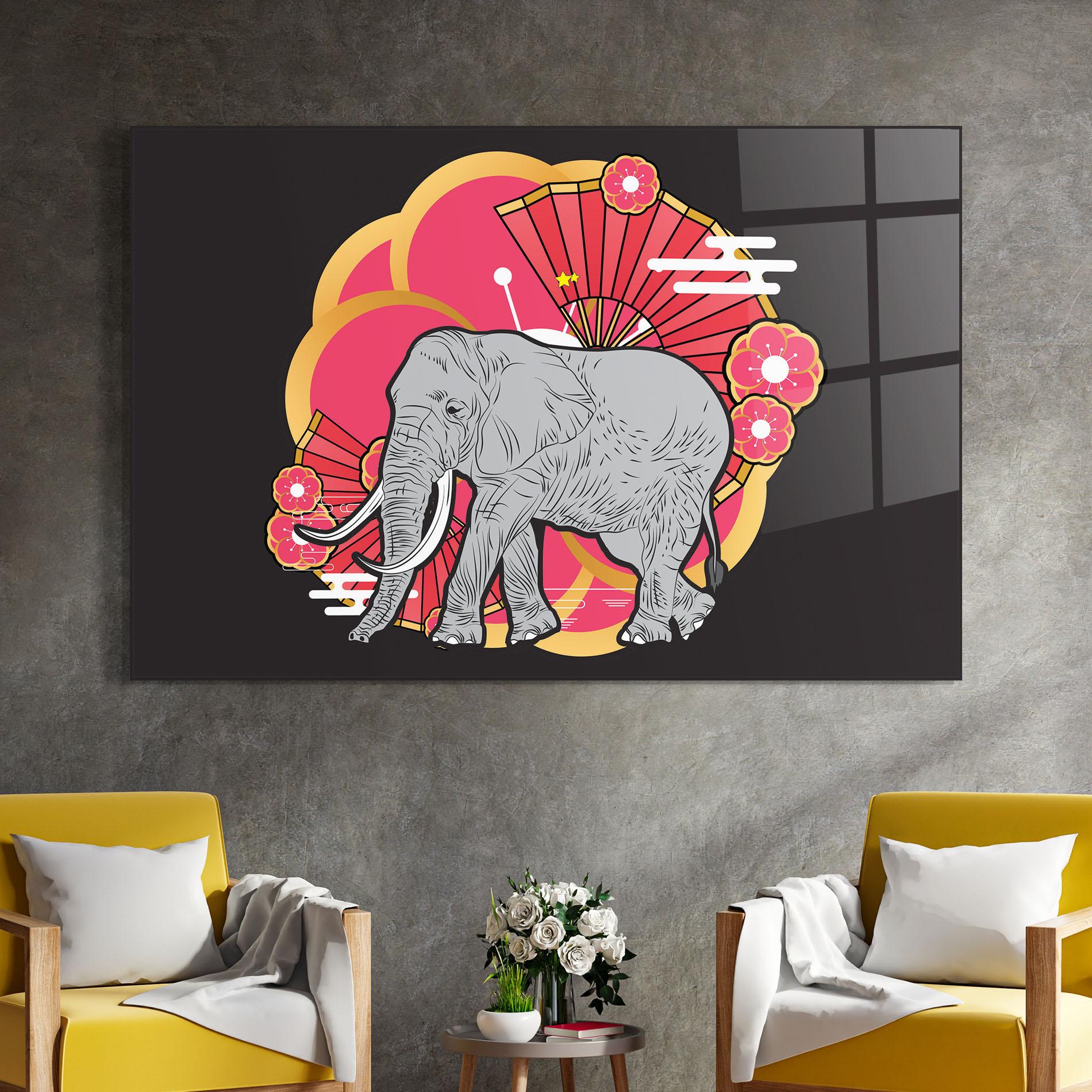Üvegkép Elephant On Pink mockup 4