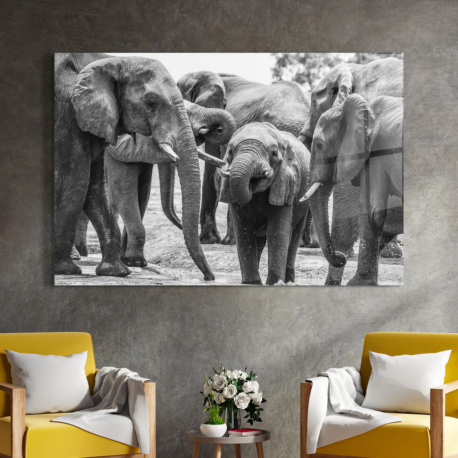 Üvegkép Elephant Playing mockup 4