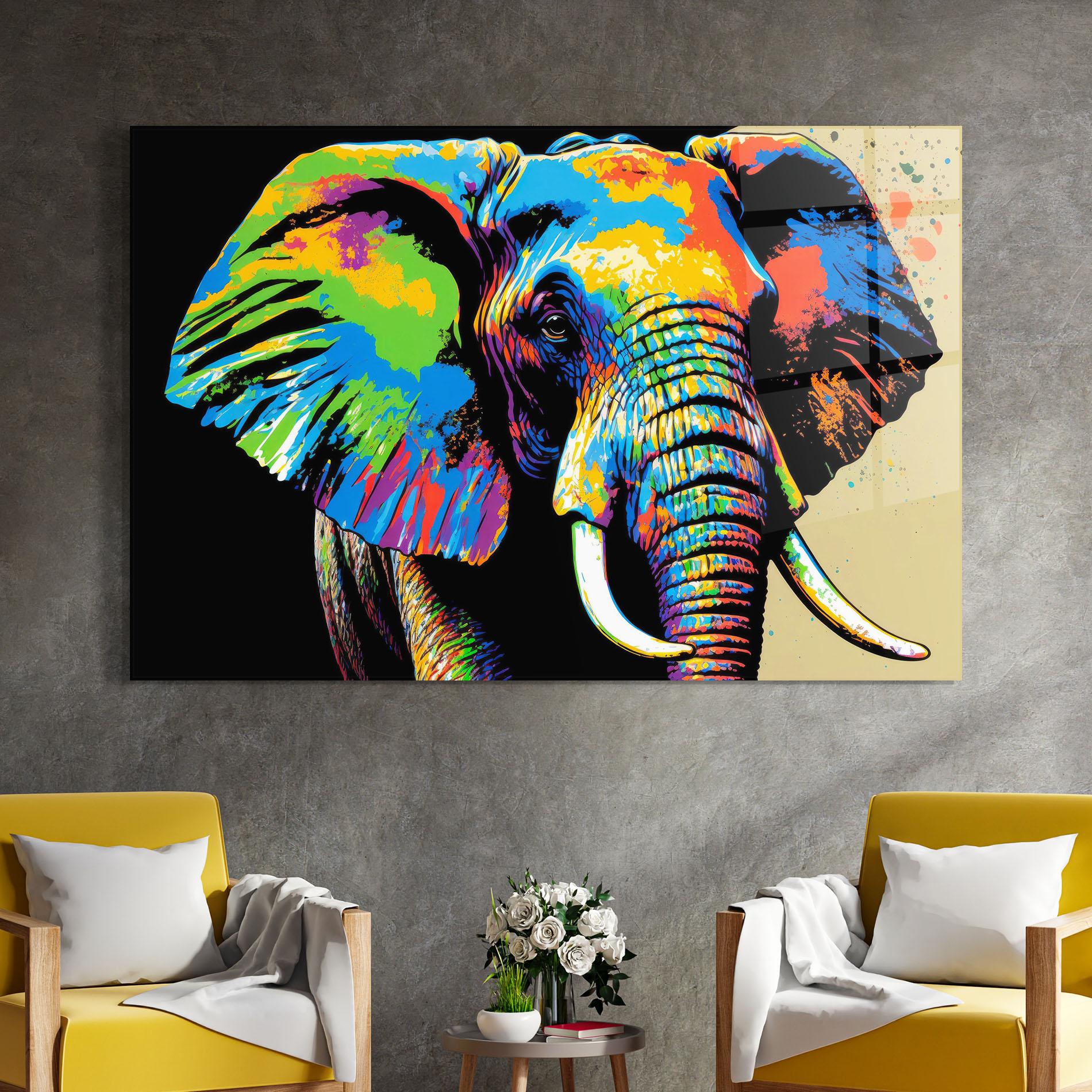 Üvegkép Elephant Portrait mockup 4