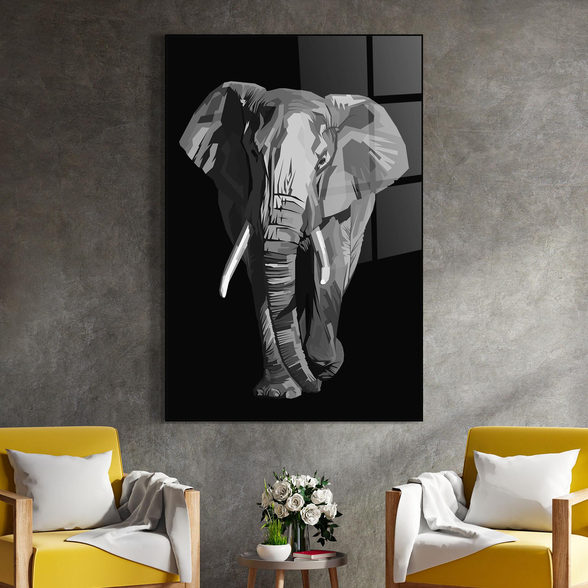 Üvegkép Beautiful Grey Elephant mockup 4