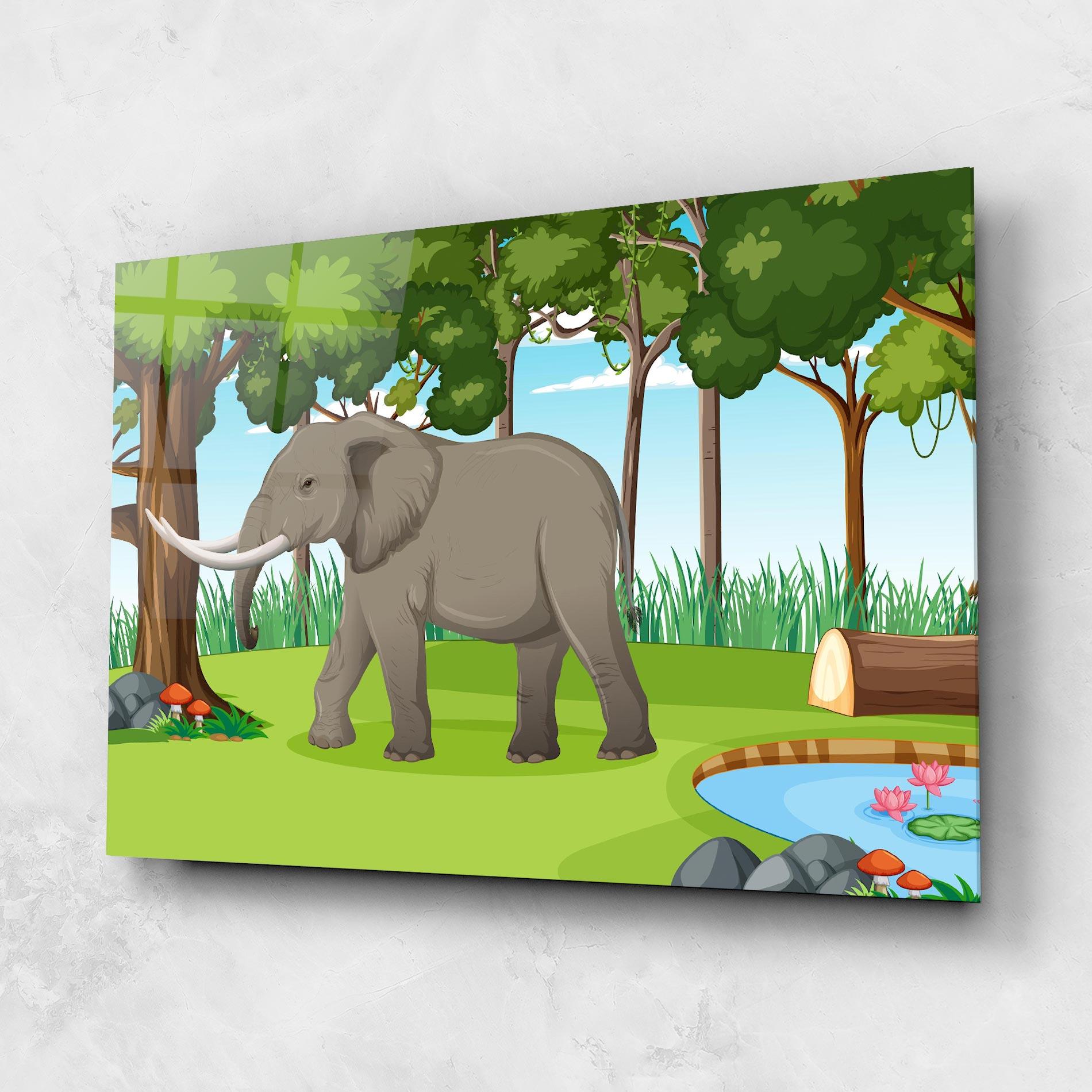 Üvegkép Animated Elephant mockup 1