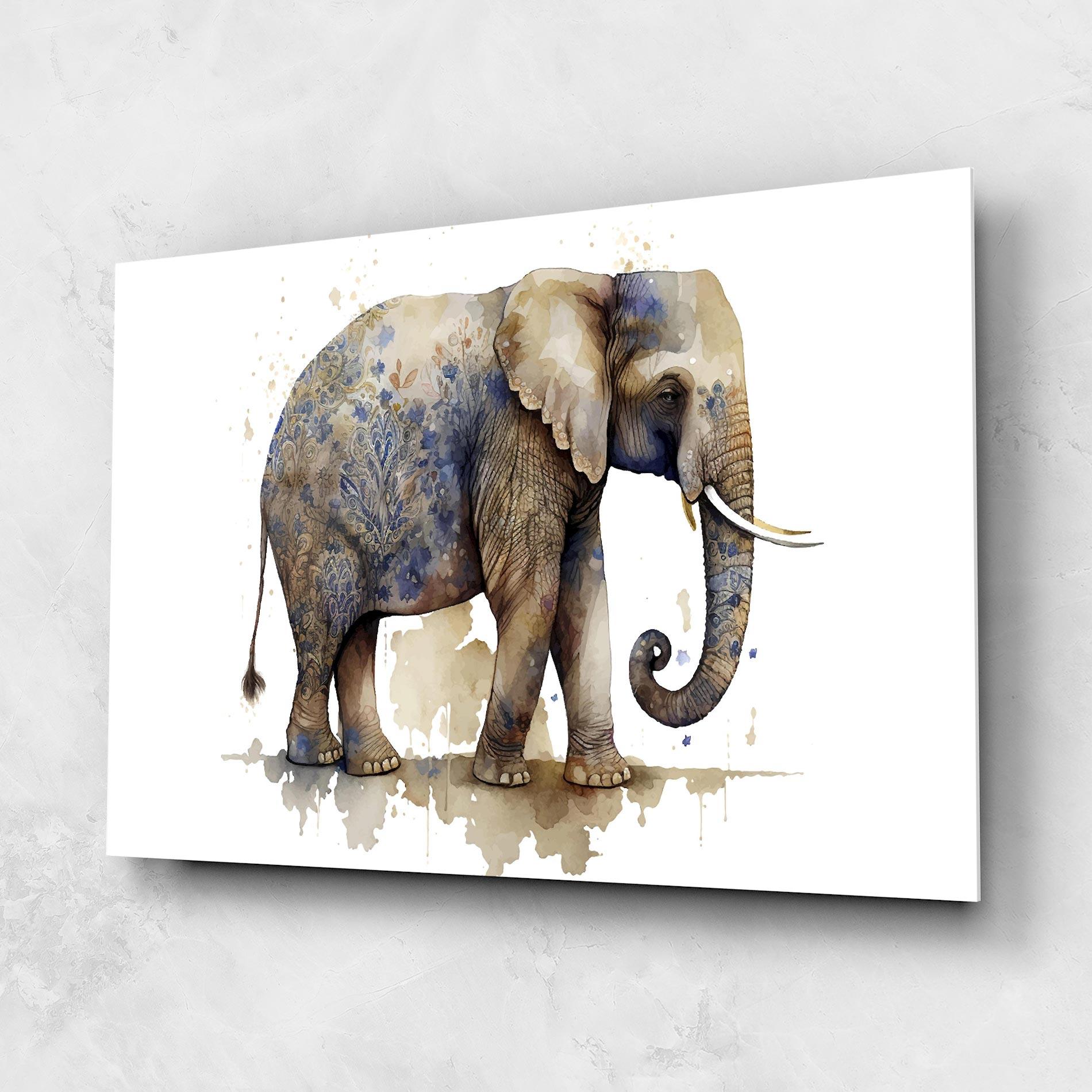 Üvegkép Blue Grey Elephant mockup 1