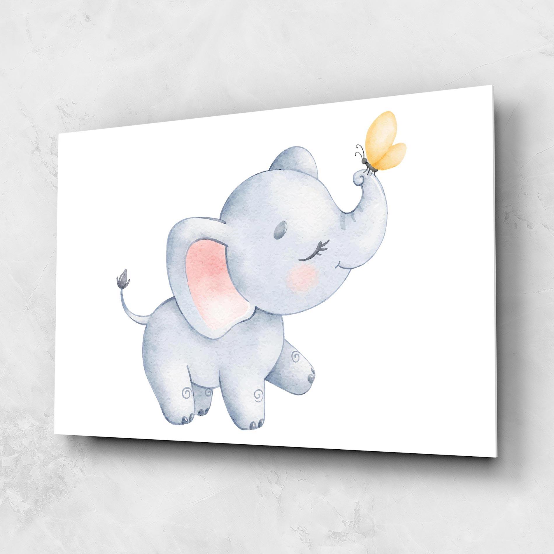 Üvegkép Elephant Butterfly mockup 1