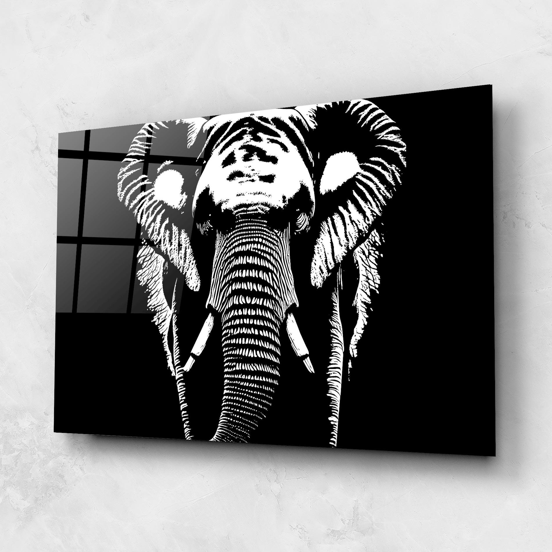 Üvegkép Elephant Drawing mockup 1