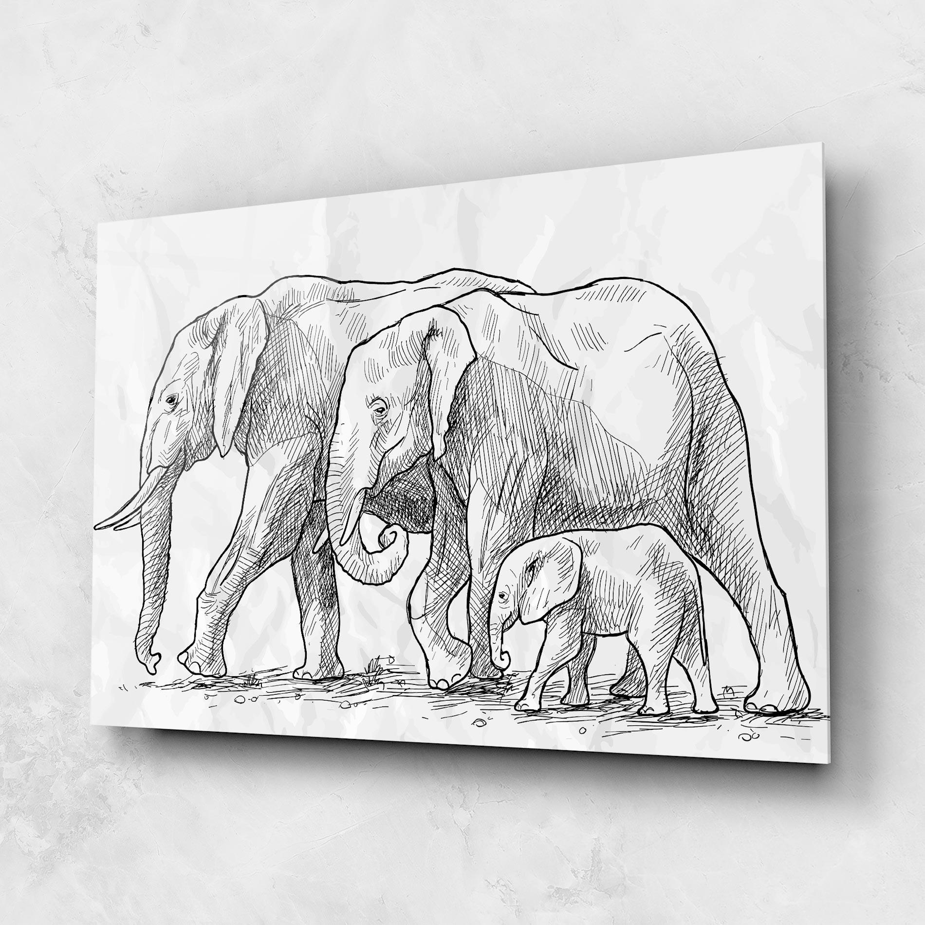 Üvegkép Elephant Family mockup 1