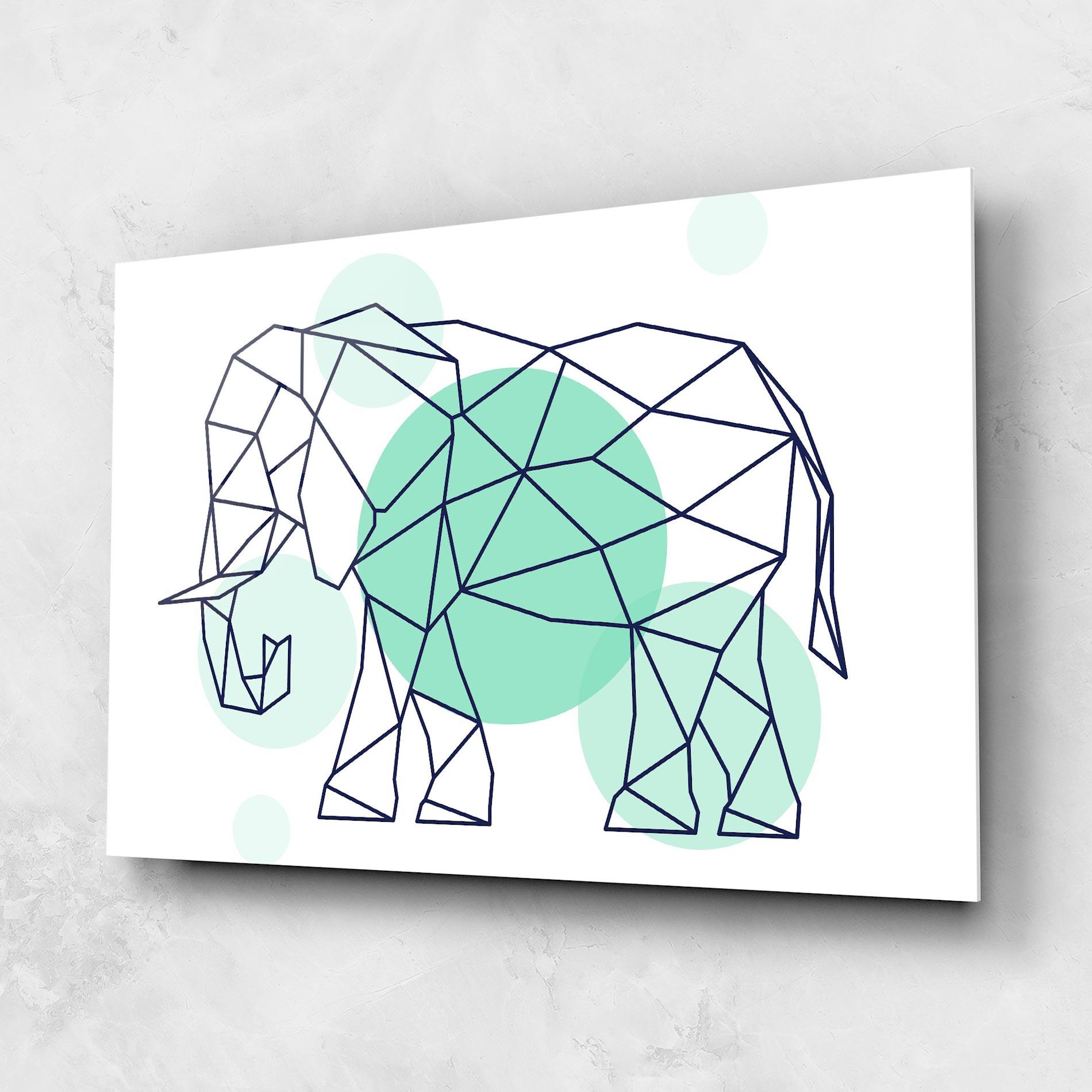 Üvegkép Elephant Geometric mockup 1