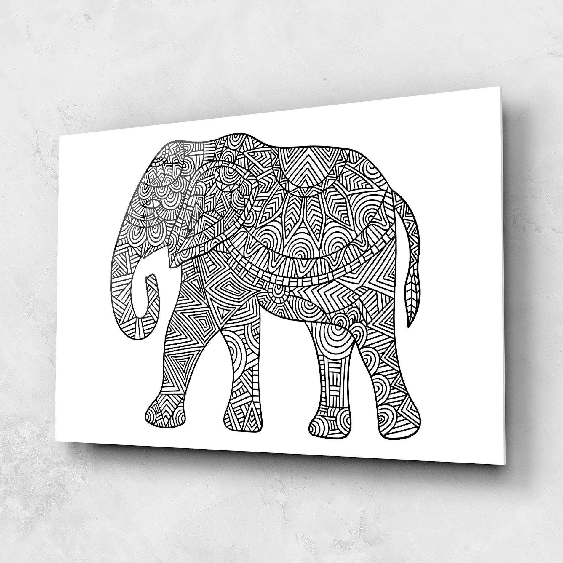 Üvegkép Elephant Mandala mockup 1