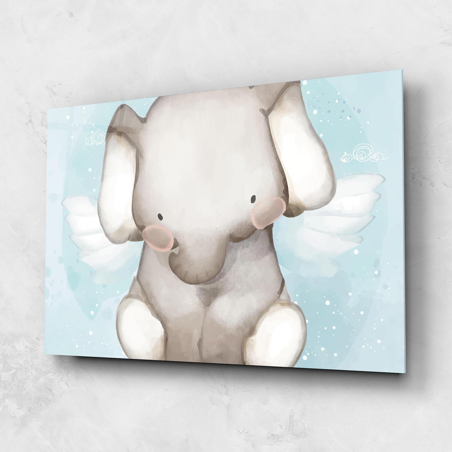 Üvegkép Elephant On Blue mockup 1