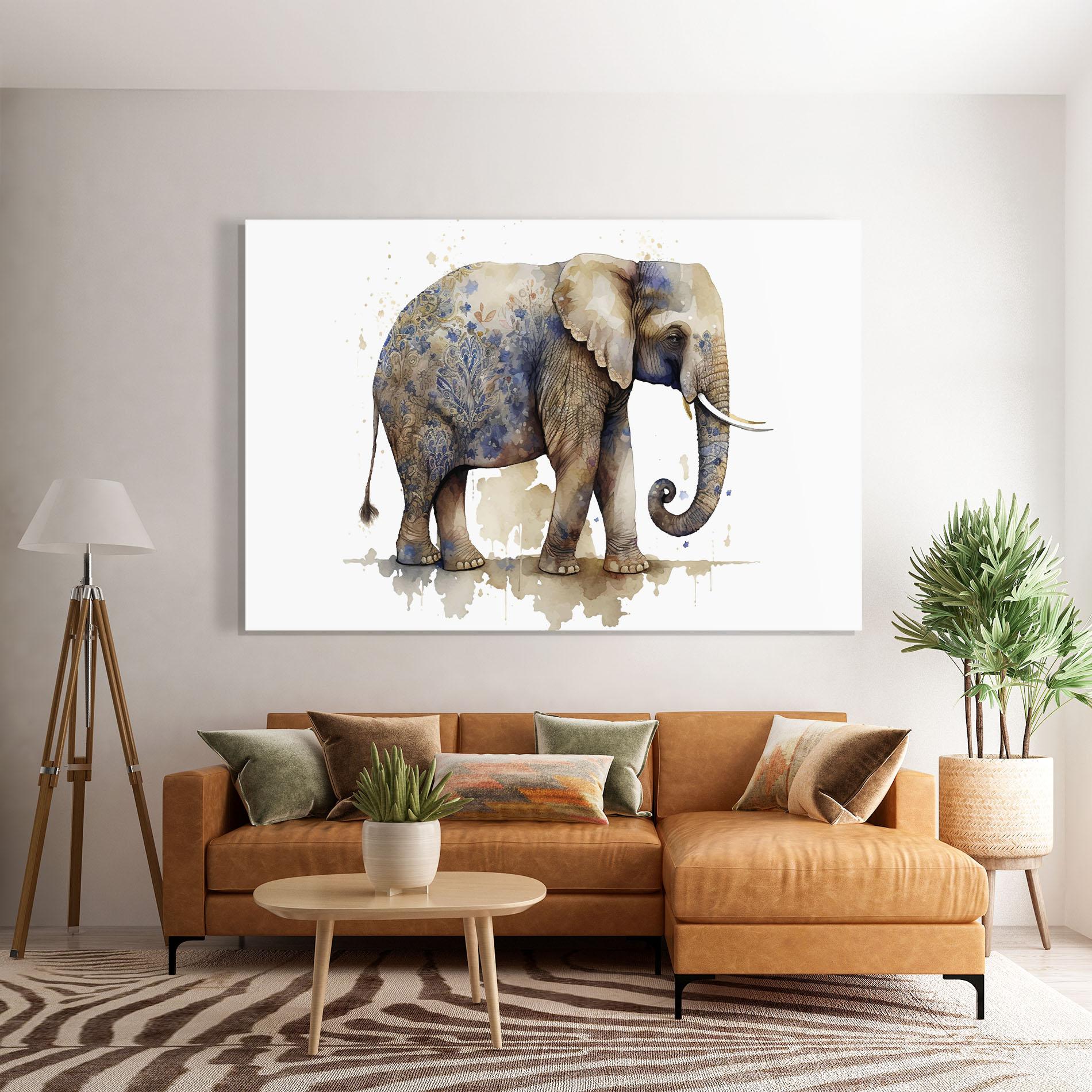 Üvegkép Blue Grey Elephant mockup 7