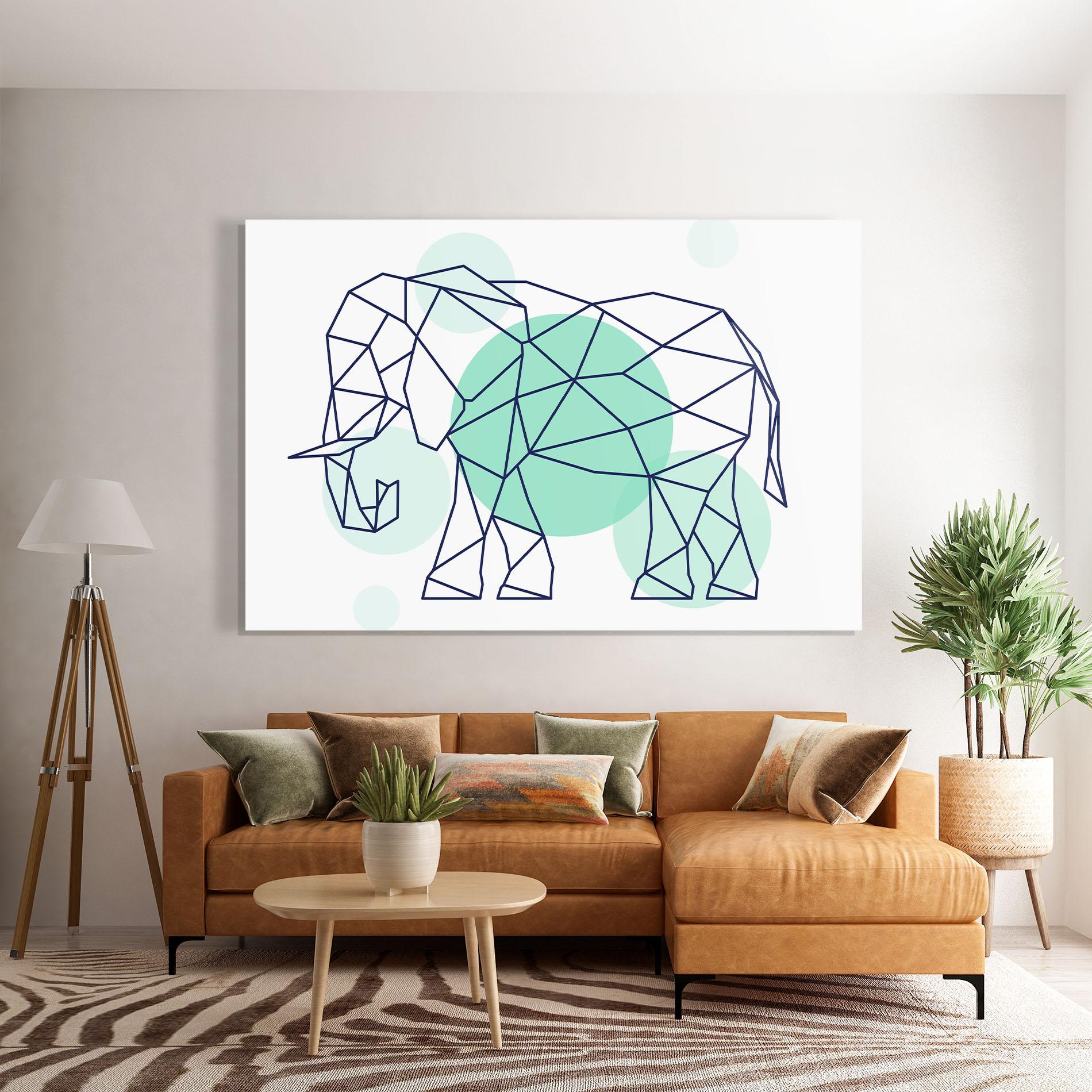 Üvegkép Elephant Geometric mockup 7