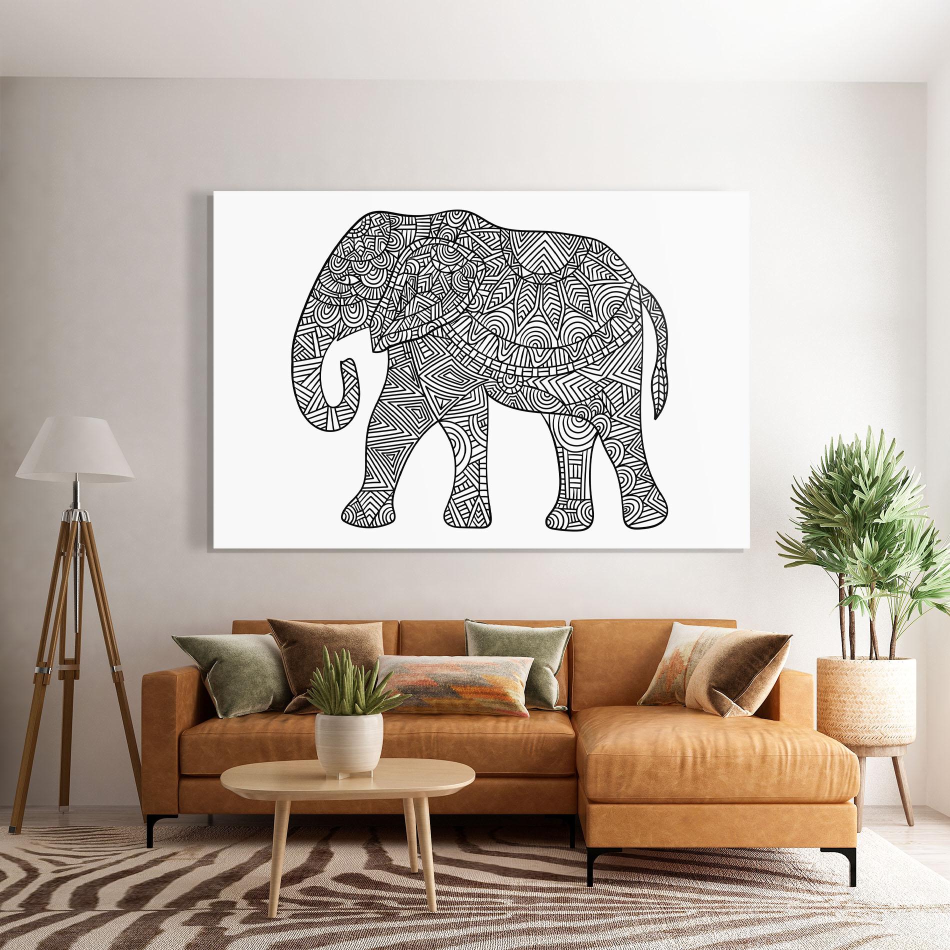 Üvegkép Elephant Mandala mockup 7