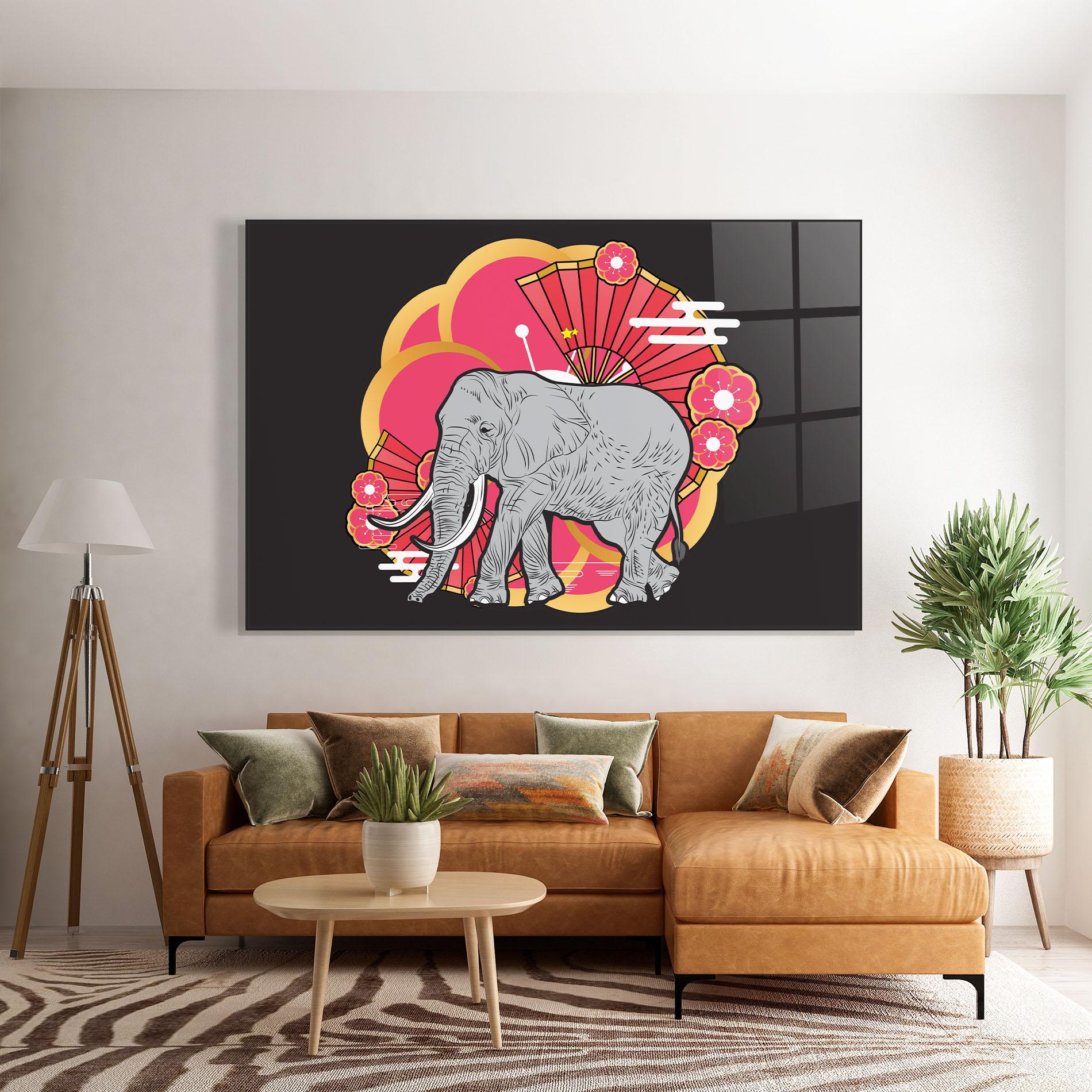 Üvegkép Elephant On Pink mockup 7