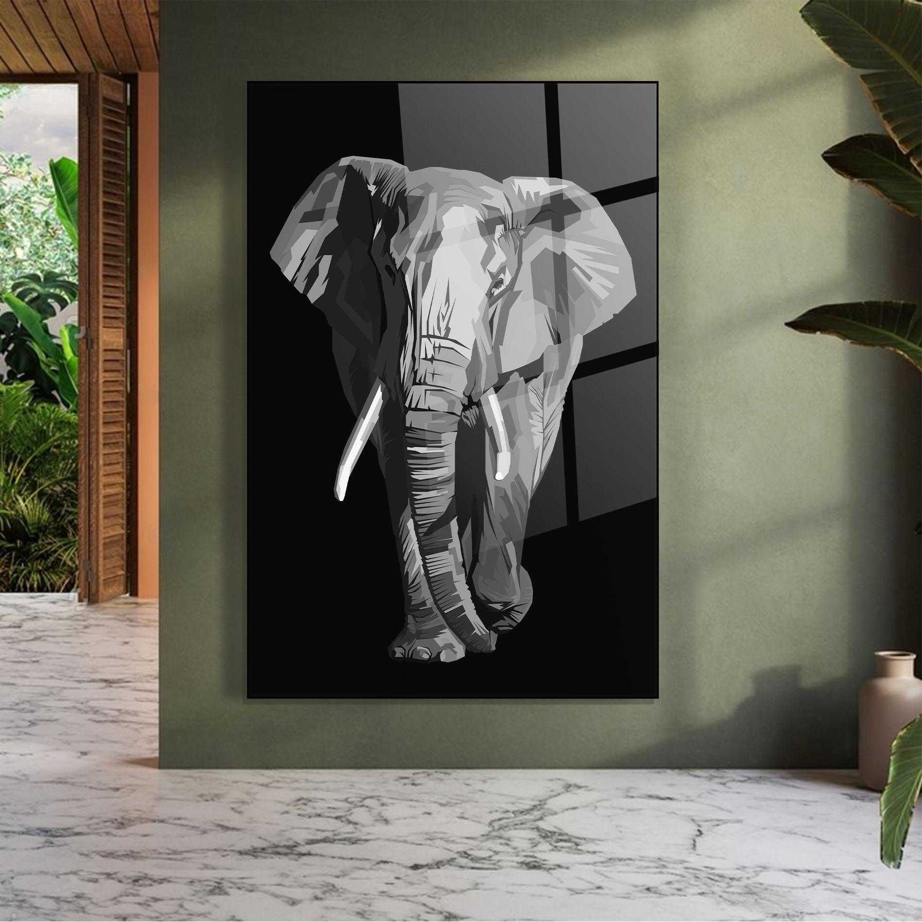 Üvegkép Beautiful Grey Elephant mockup 7