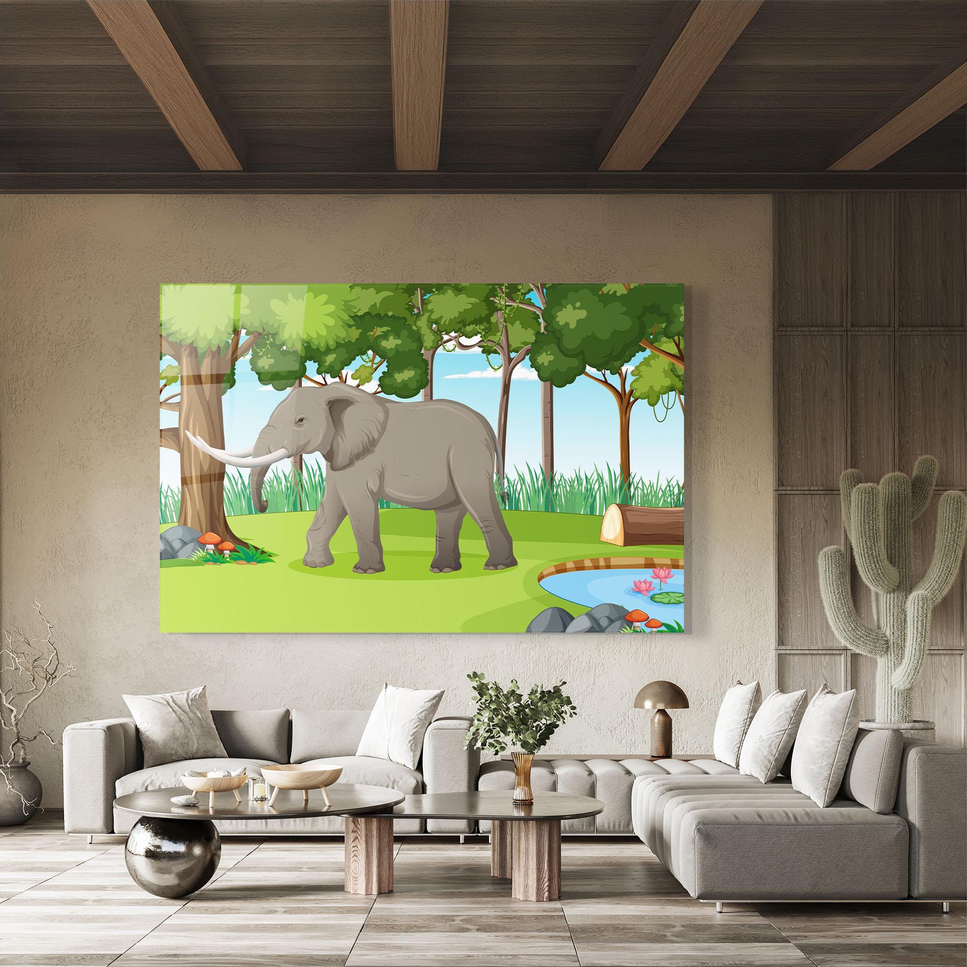 Üvegkép Animated Elephant mockup 8