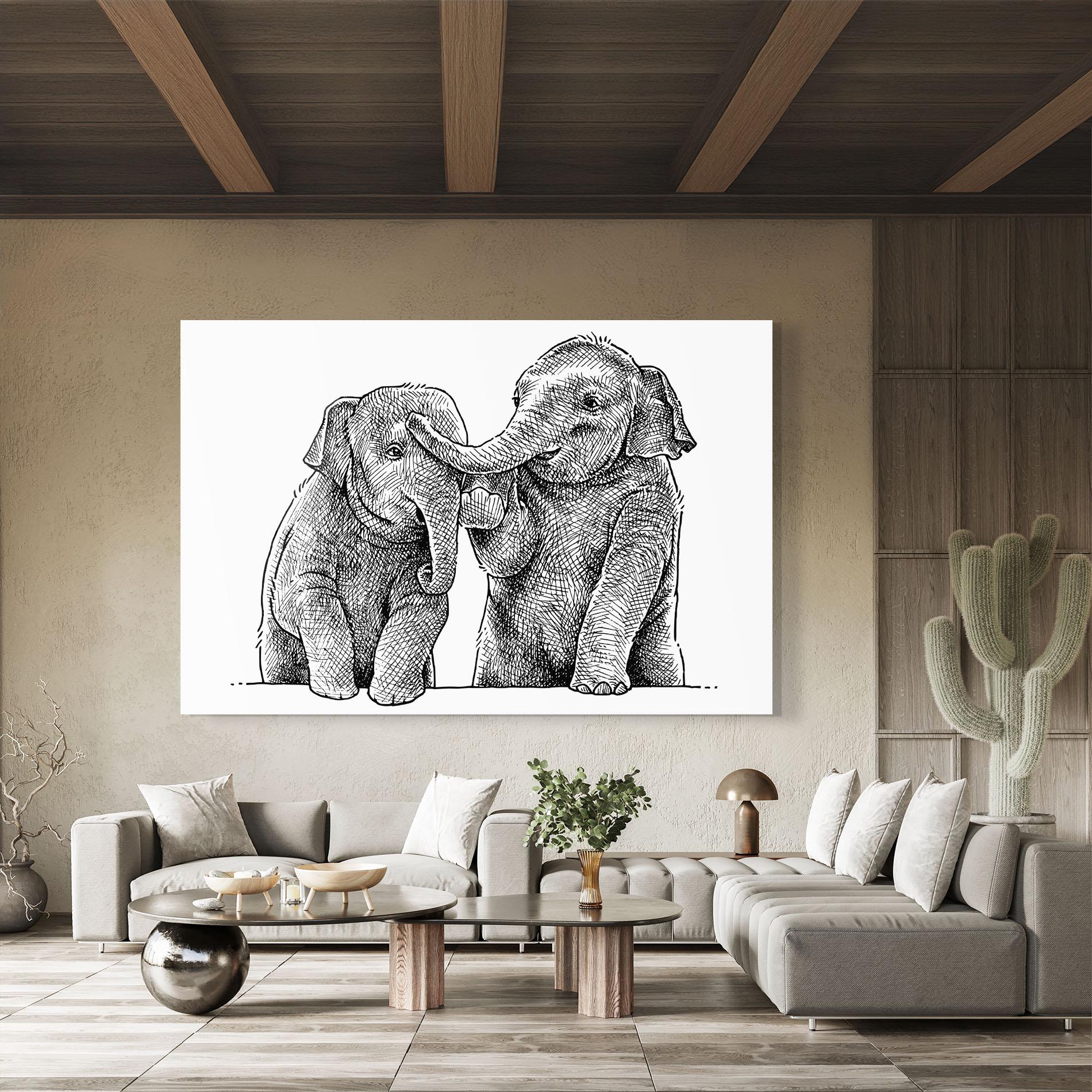 Üvegkép Baby Elephants mockup 8
