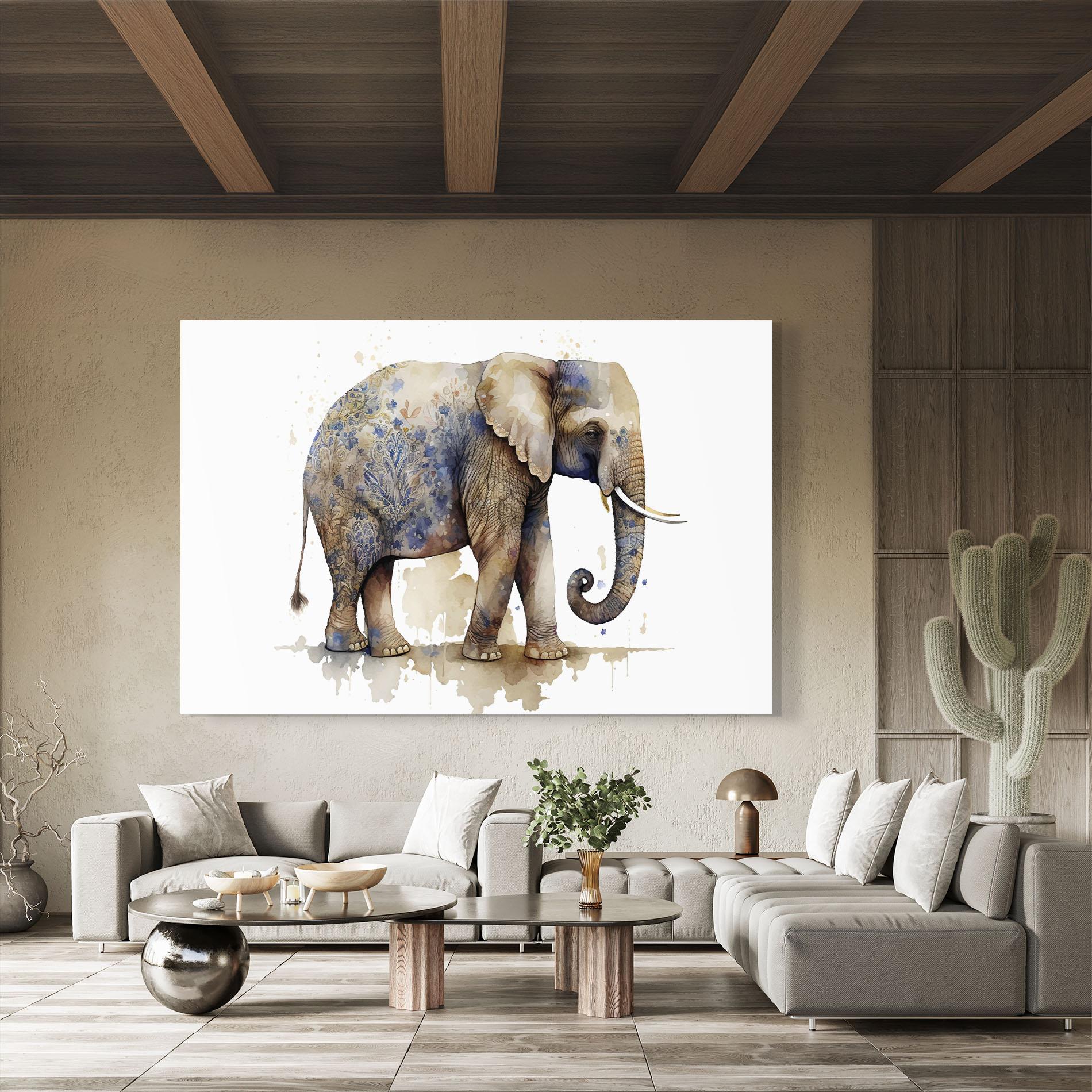 Üvegkép Blue Grey Elephant mockup 8