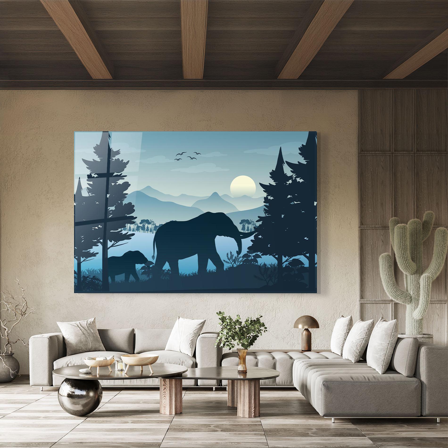 Üvegkép Blue Light Elephant mockup 8