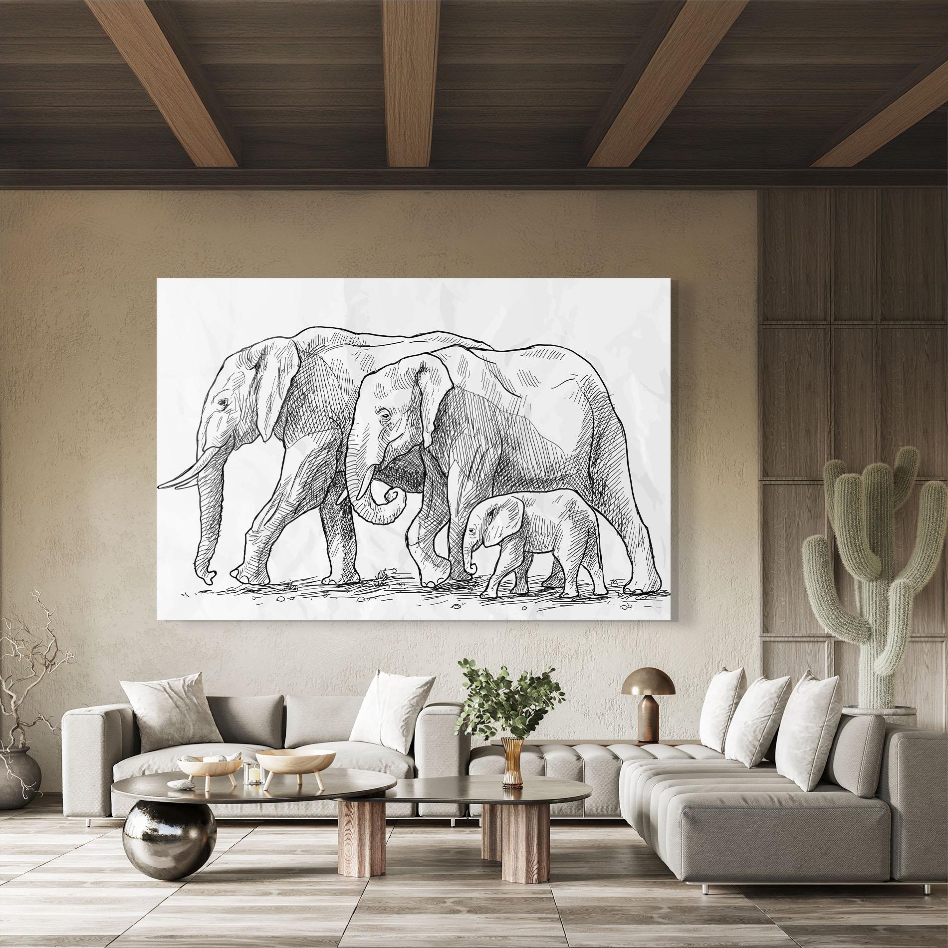 Üvegkép Elephant Family mockup 8